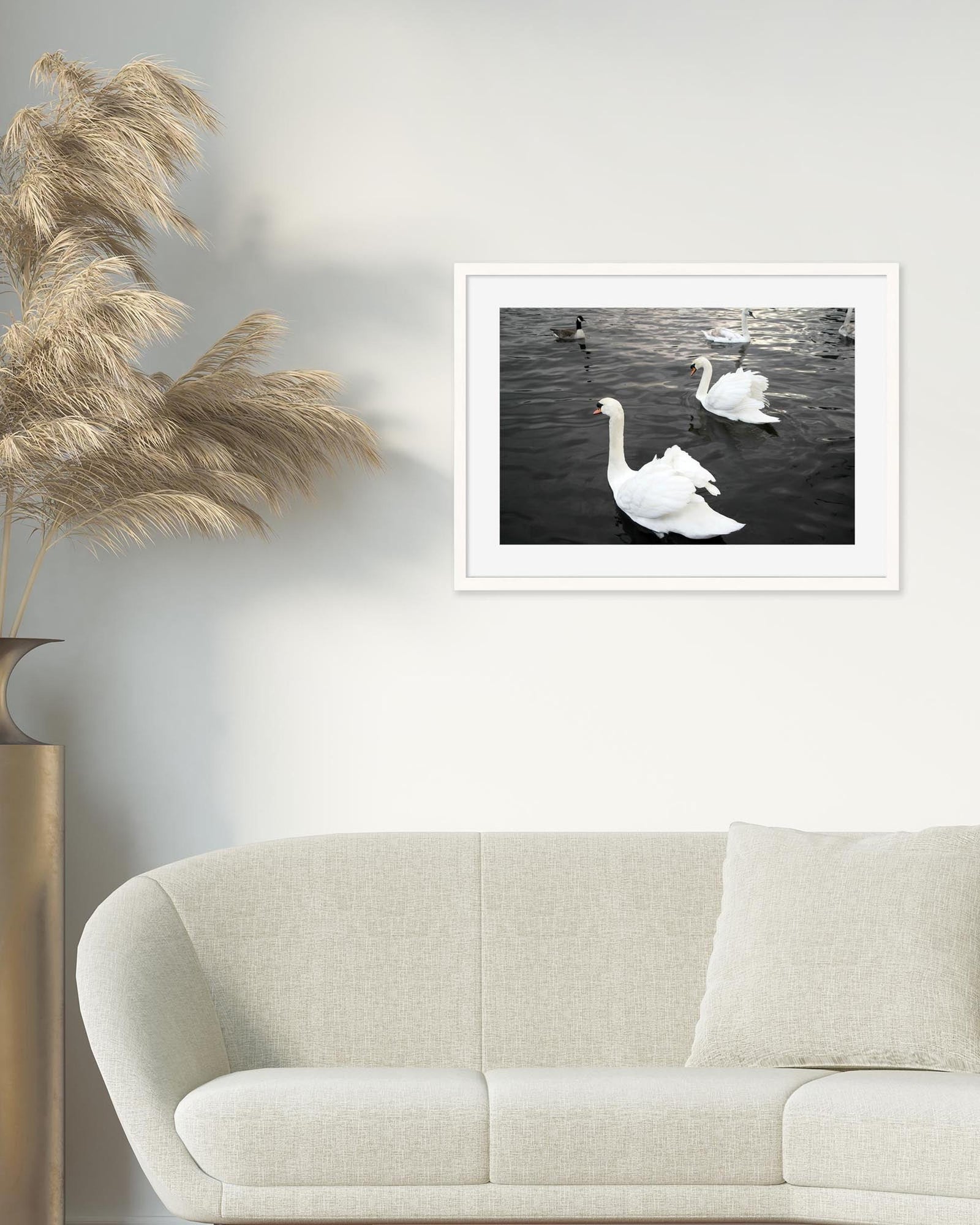 The Swan Lake Framed Art-Abstract House
