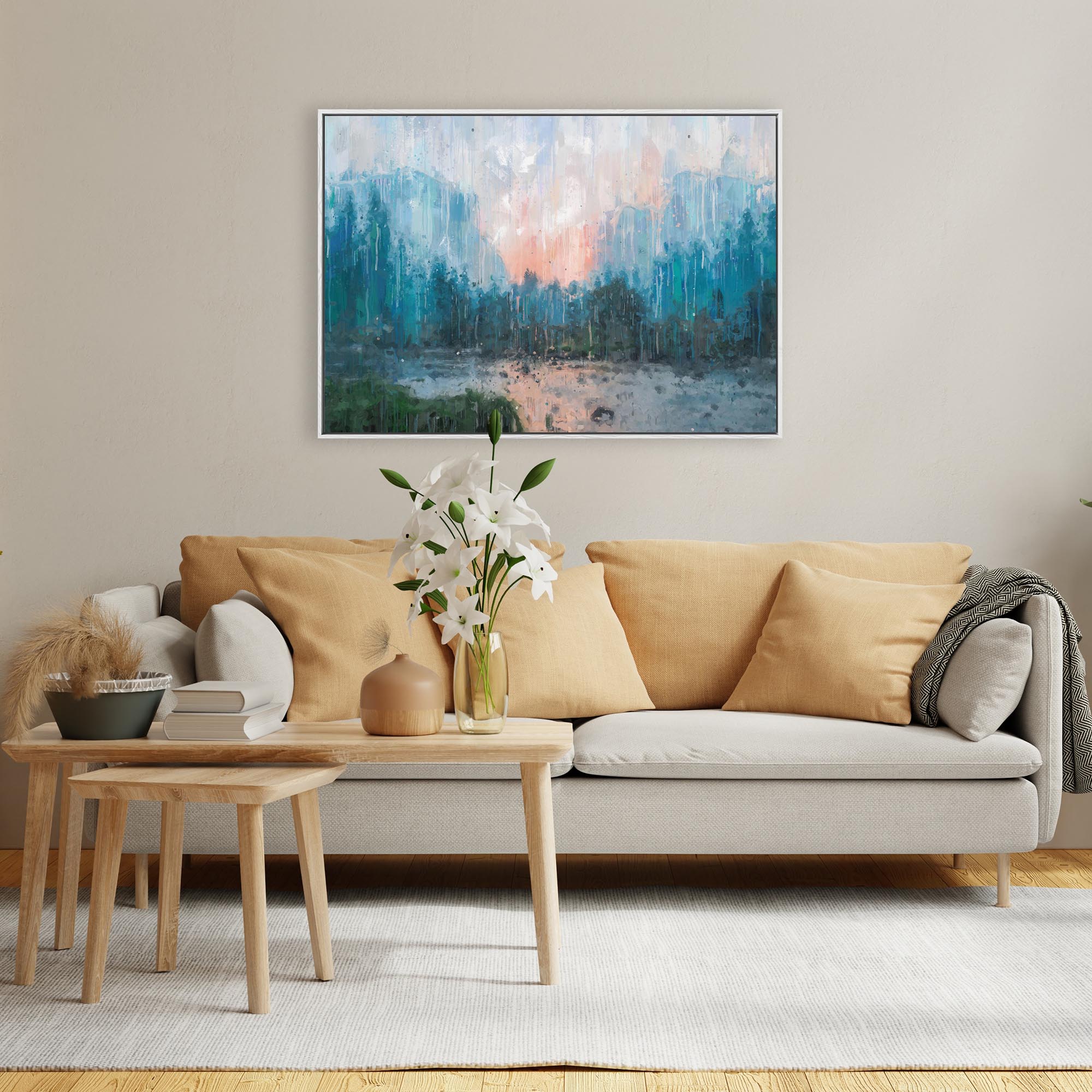 Impressionist Landscape Painting Canvas Print-Abstract House
