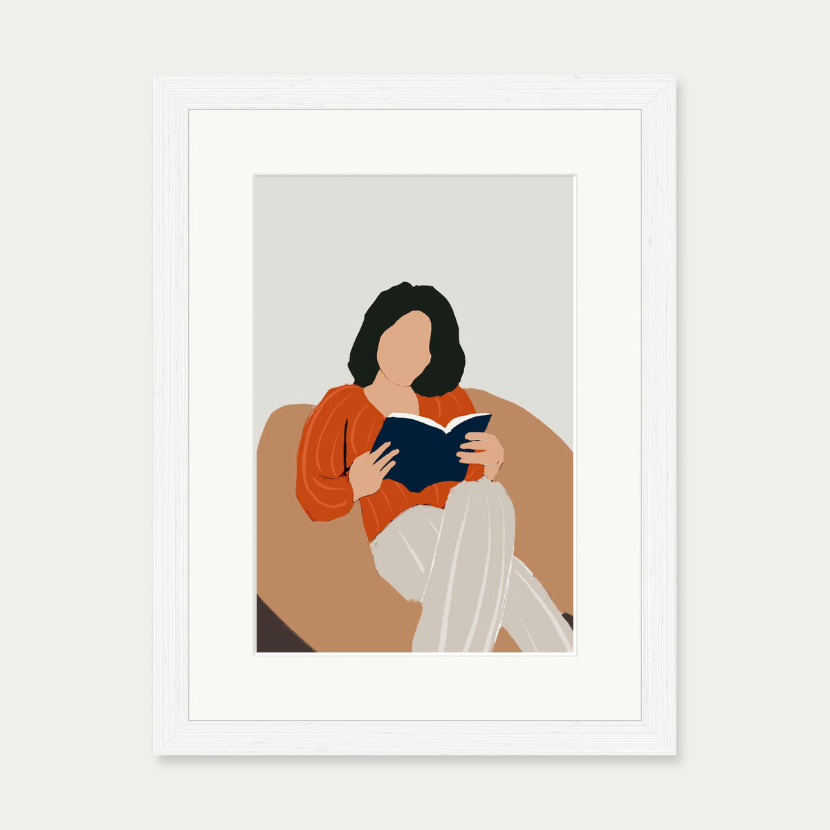 A Good Book — 30 x 40 cm — White Frame