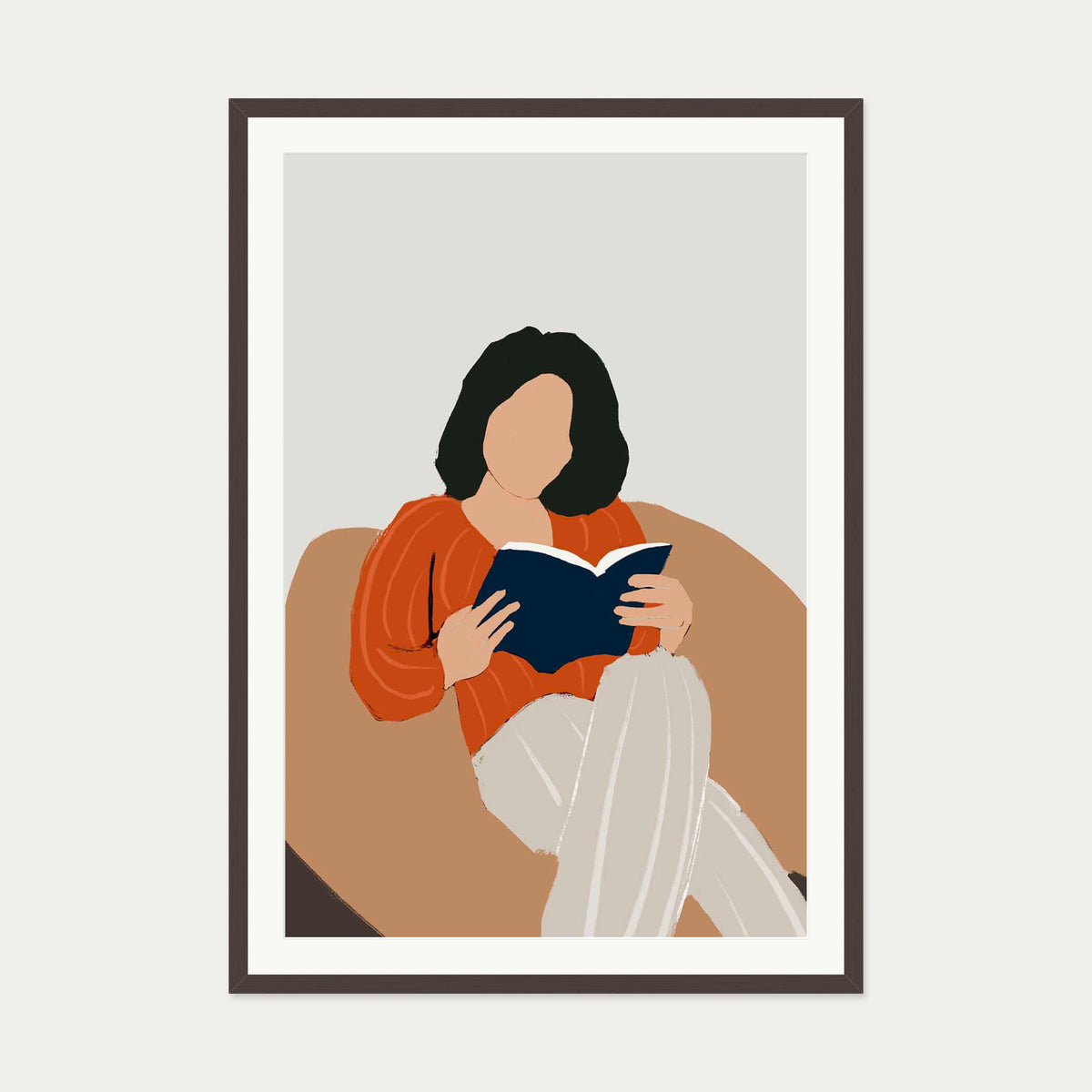 A Good Book — 70 x 100 cm — Brown Frame