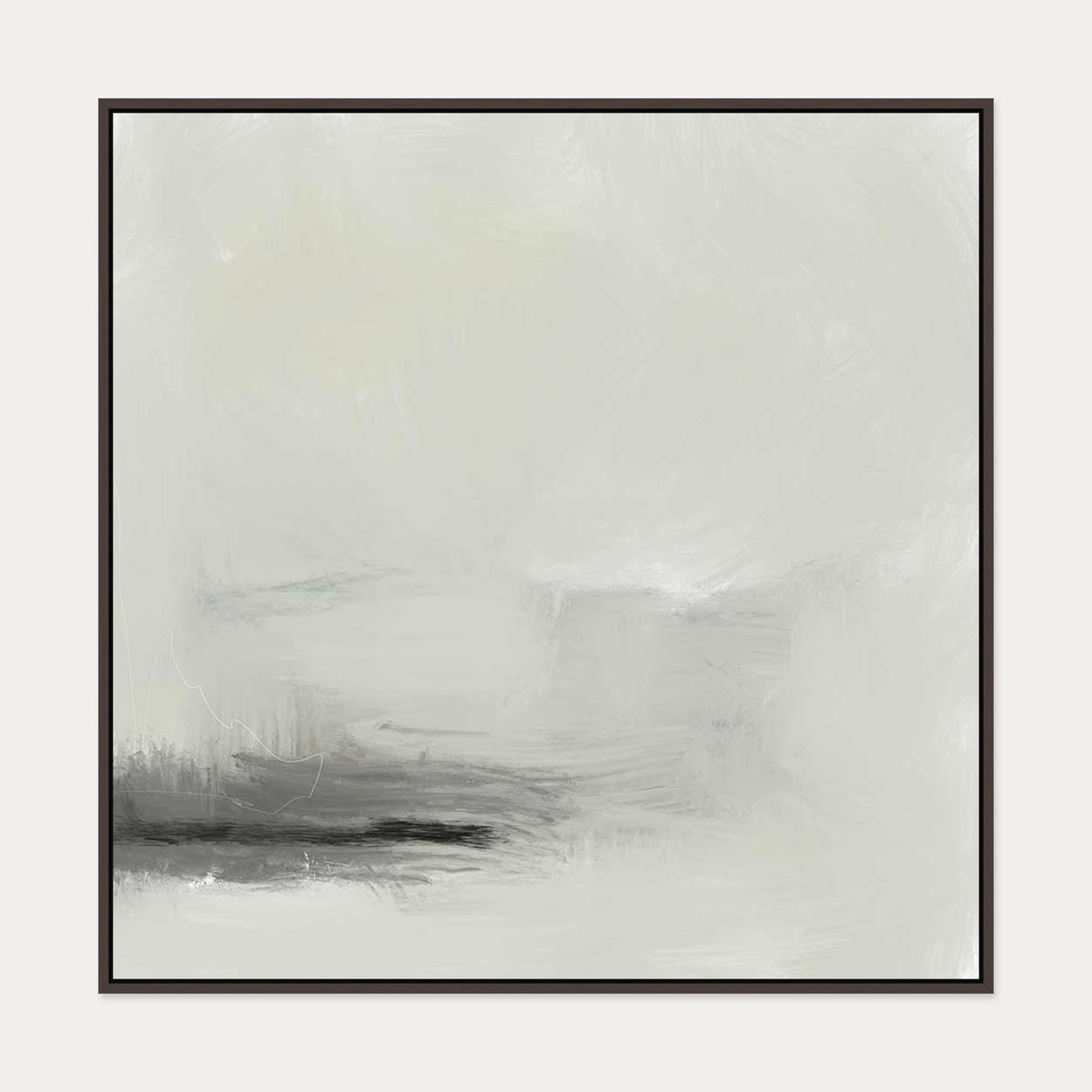 A Neutral Wash Canvas Art — 100 x 100 cm — Brown Frame