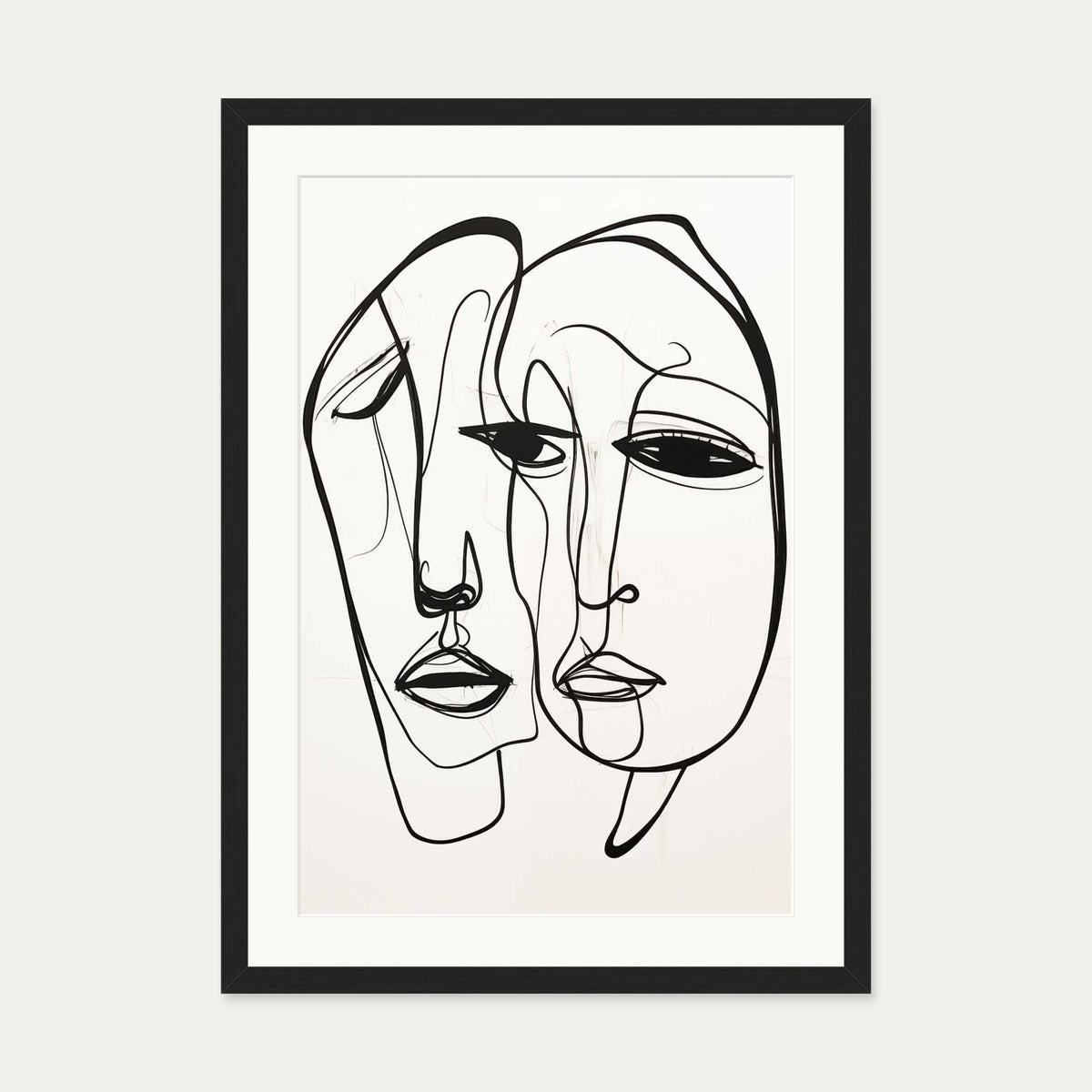 A Pair Of Faces Art Print — 50 x 70 cm — Black Frame