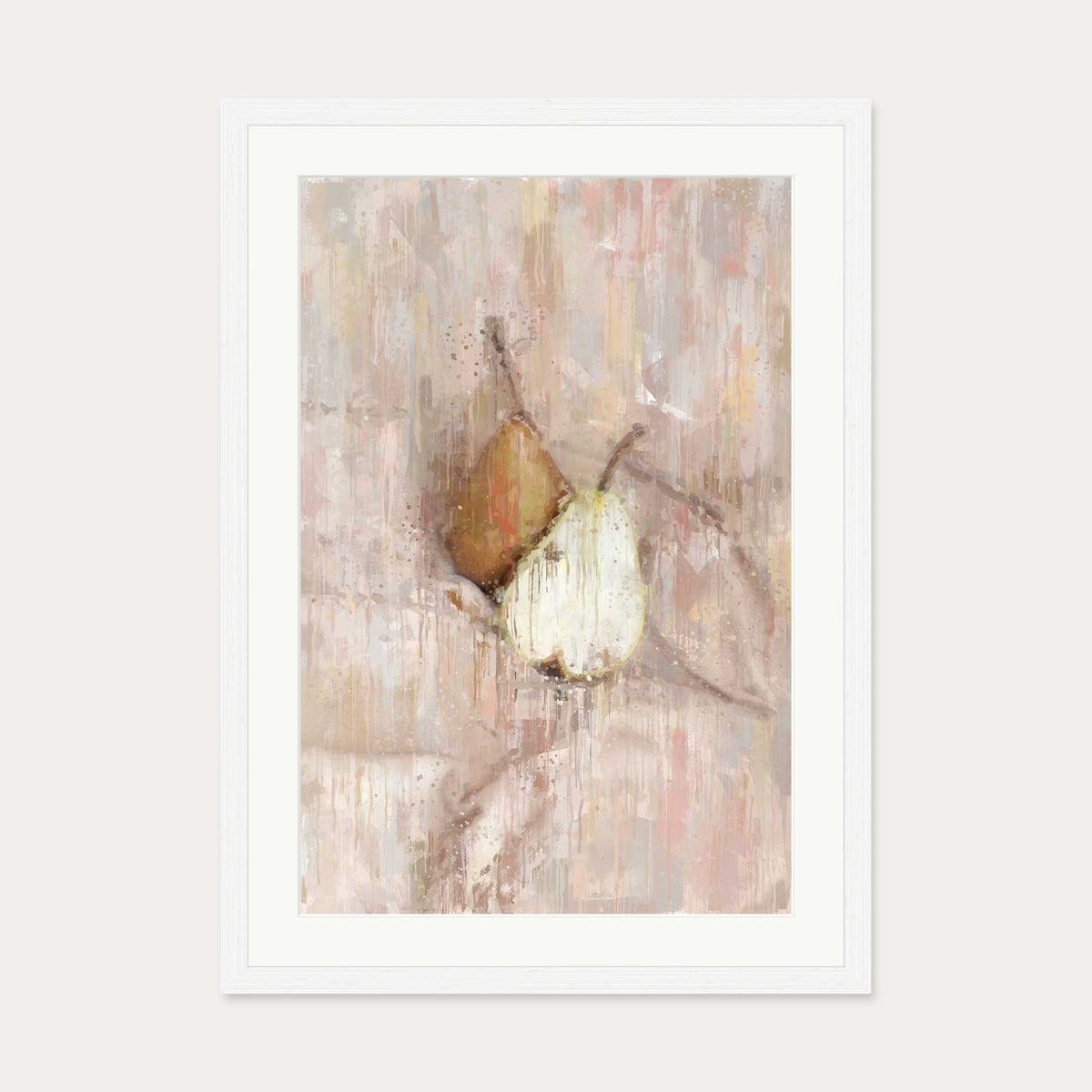 A Pair Of Pears Art Print — 50 x 70 cm — White Frame
