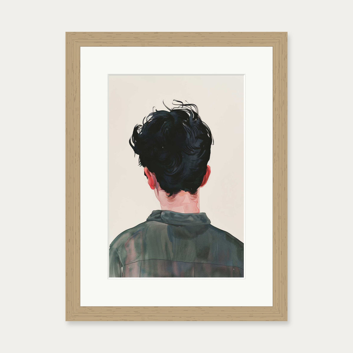 A Portrait Wall Art Print — 30 x 40 cm — Oak Frame
