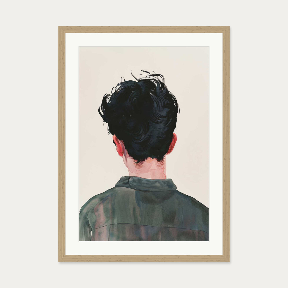A Portrait Wall Art Print — 50 x 70 cm — Oak Frame