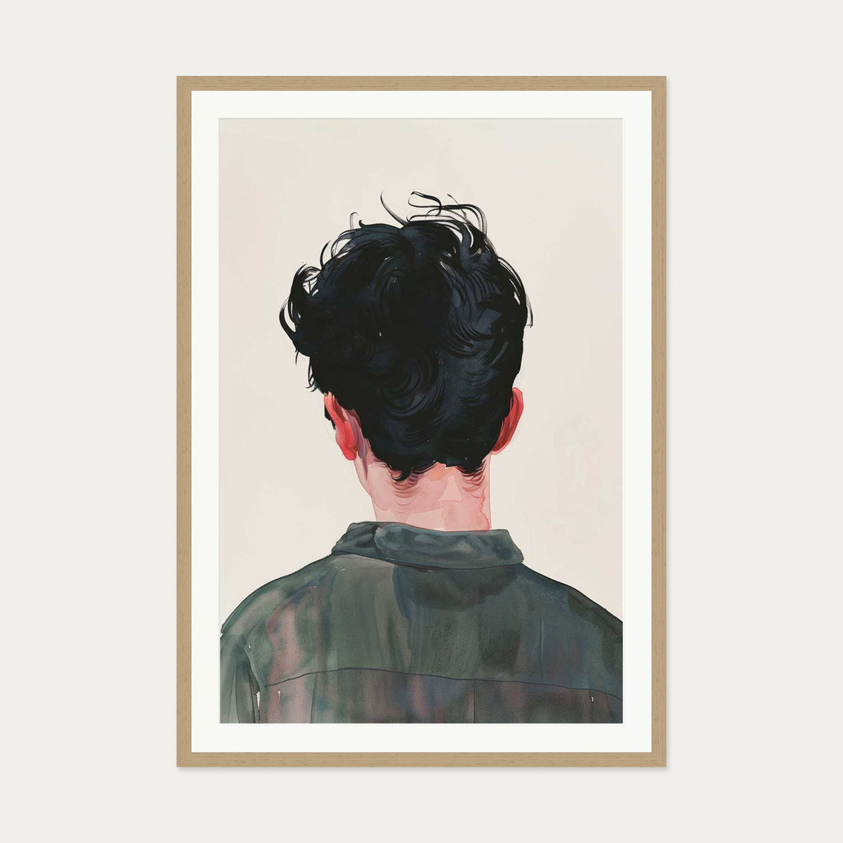 A Portrait Wall Art Print — 70 x 100 cm — Oak Frame