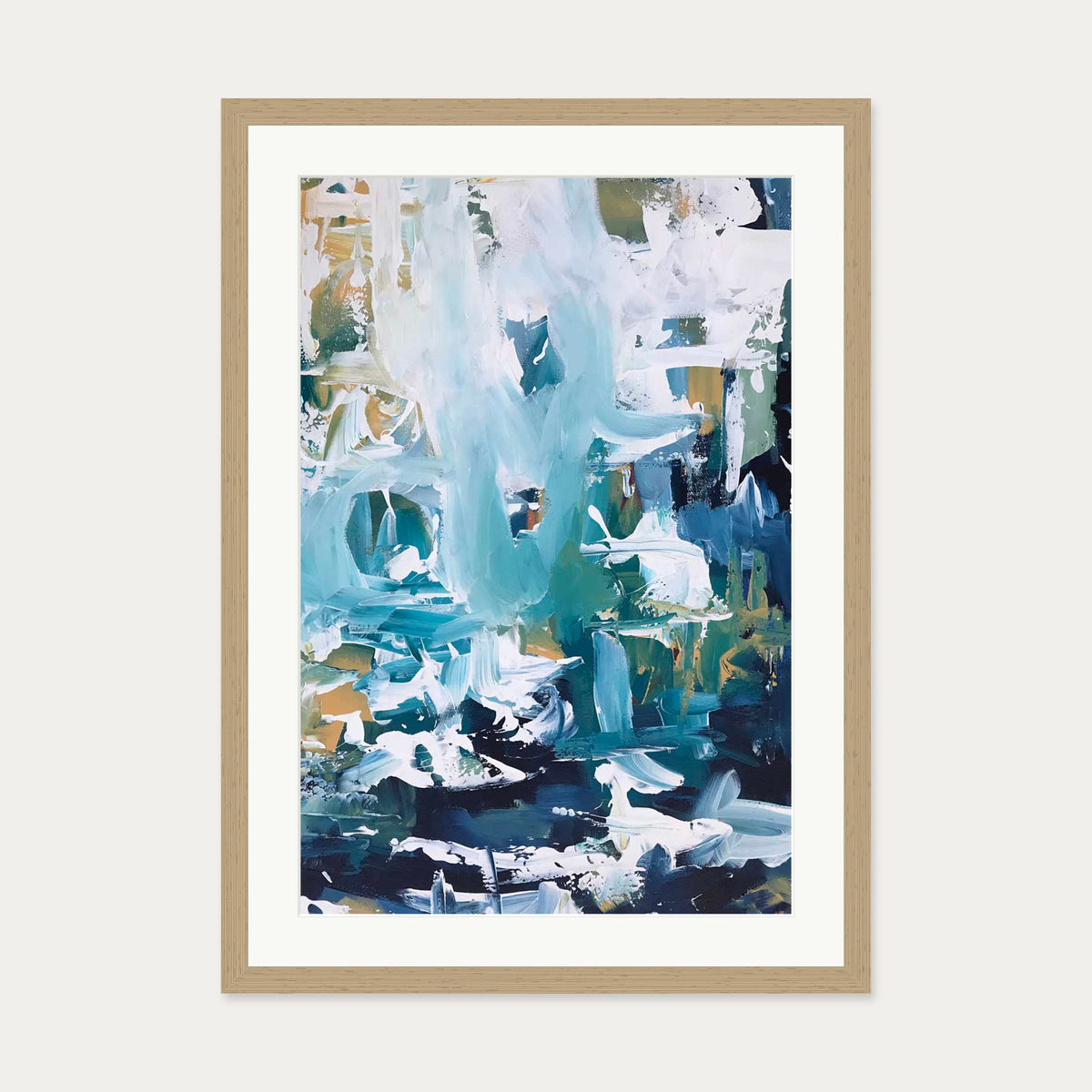 Abstract 102 Art Print — 50 x 70 cm — Oak Frame