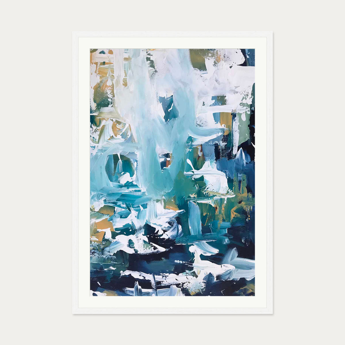 Abstract 102 Art Print — 70 x 100 cm — White Frame