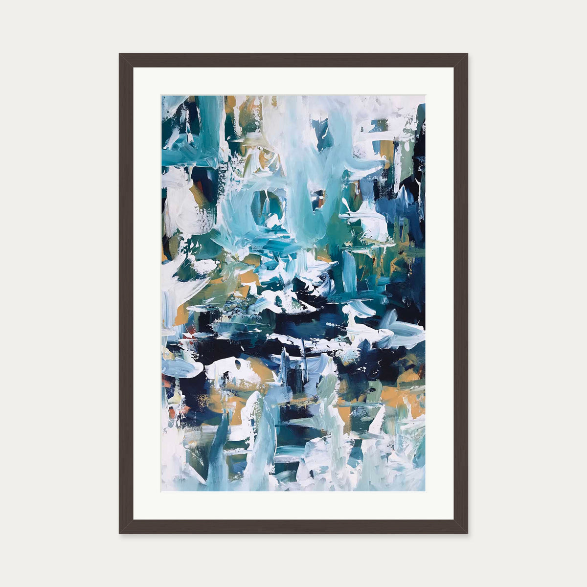 Abstract 104 Art Print — 50 x 70 cm — Brown Frame