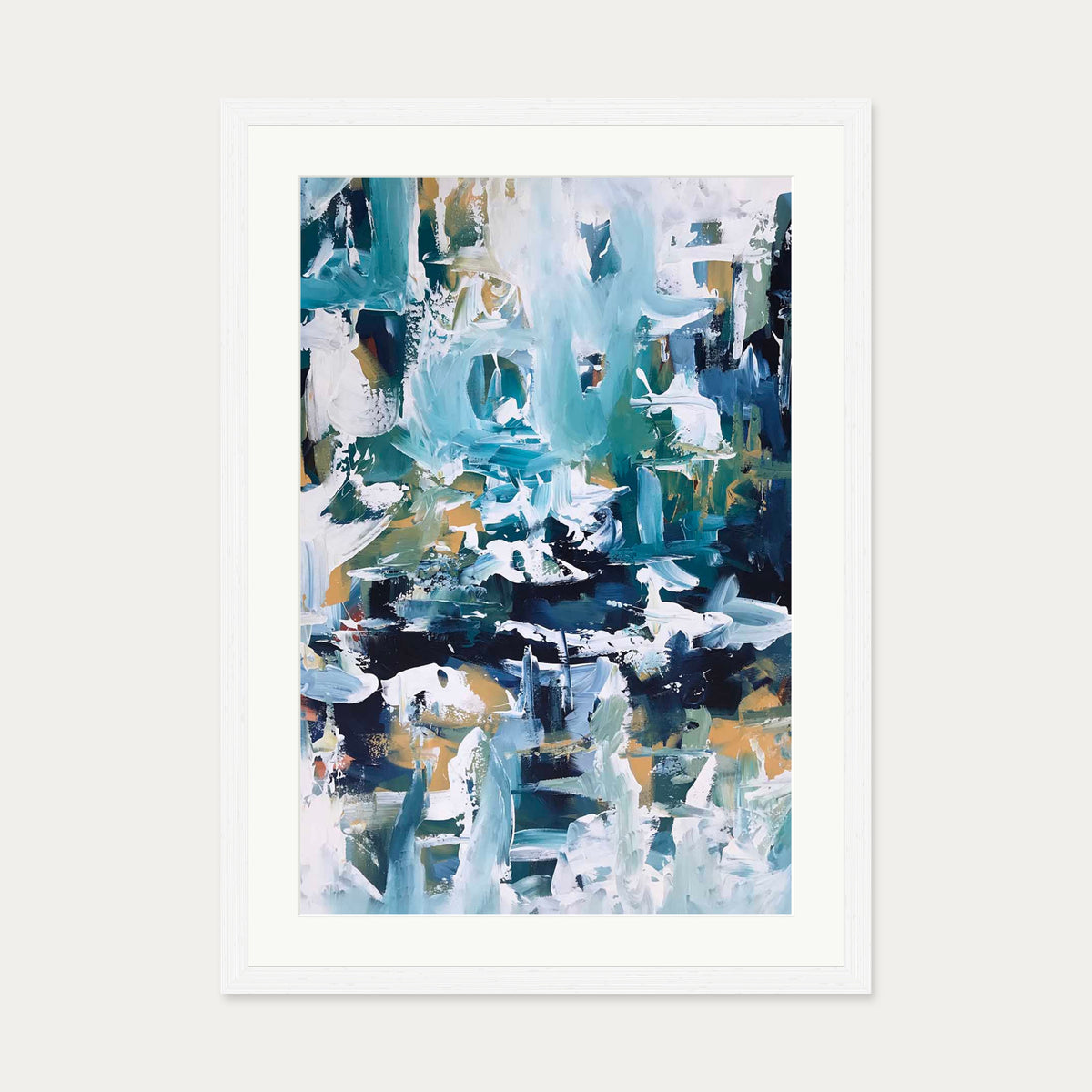 Abstract 104 Art Print — 50 x 70 cm — White Frame