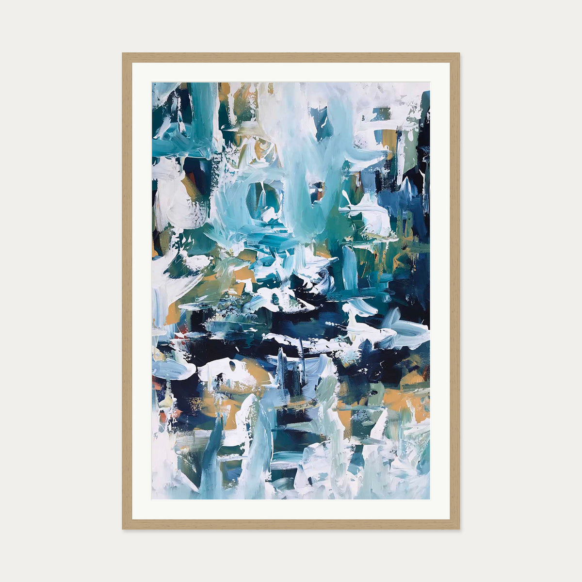 Abstract 104 Art Print — 70 x 100 cm — Oak Frame