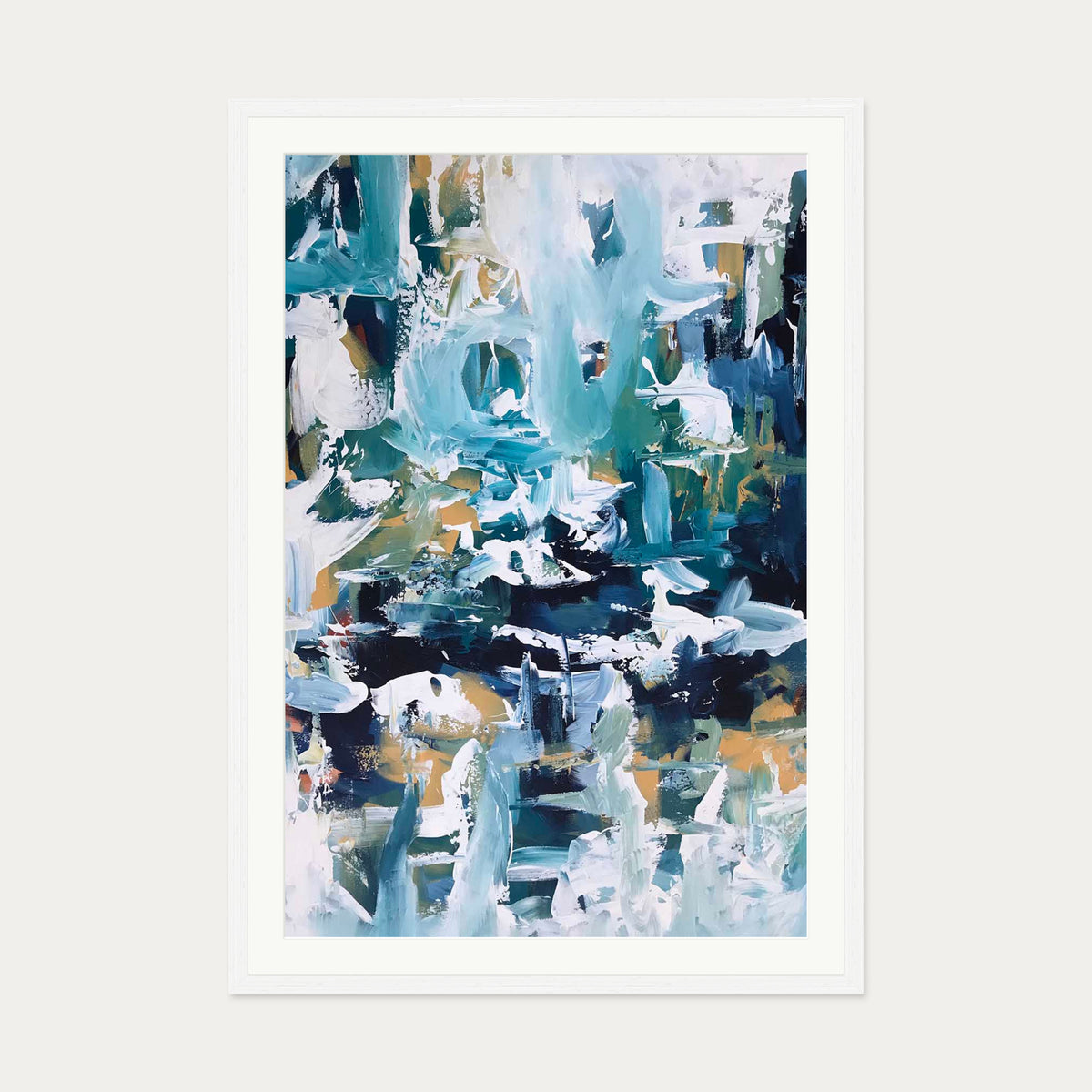 Abstract 104 Art Print — 70 x 100 cm — White Frame