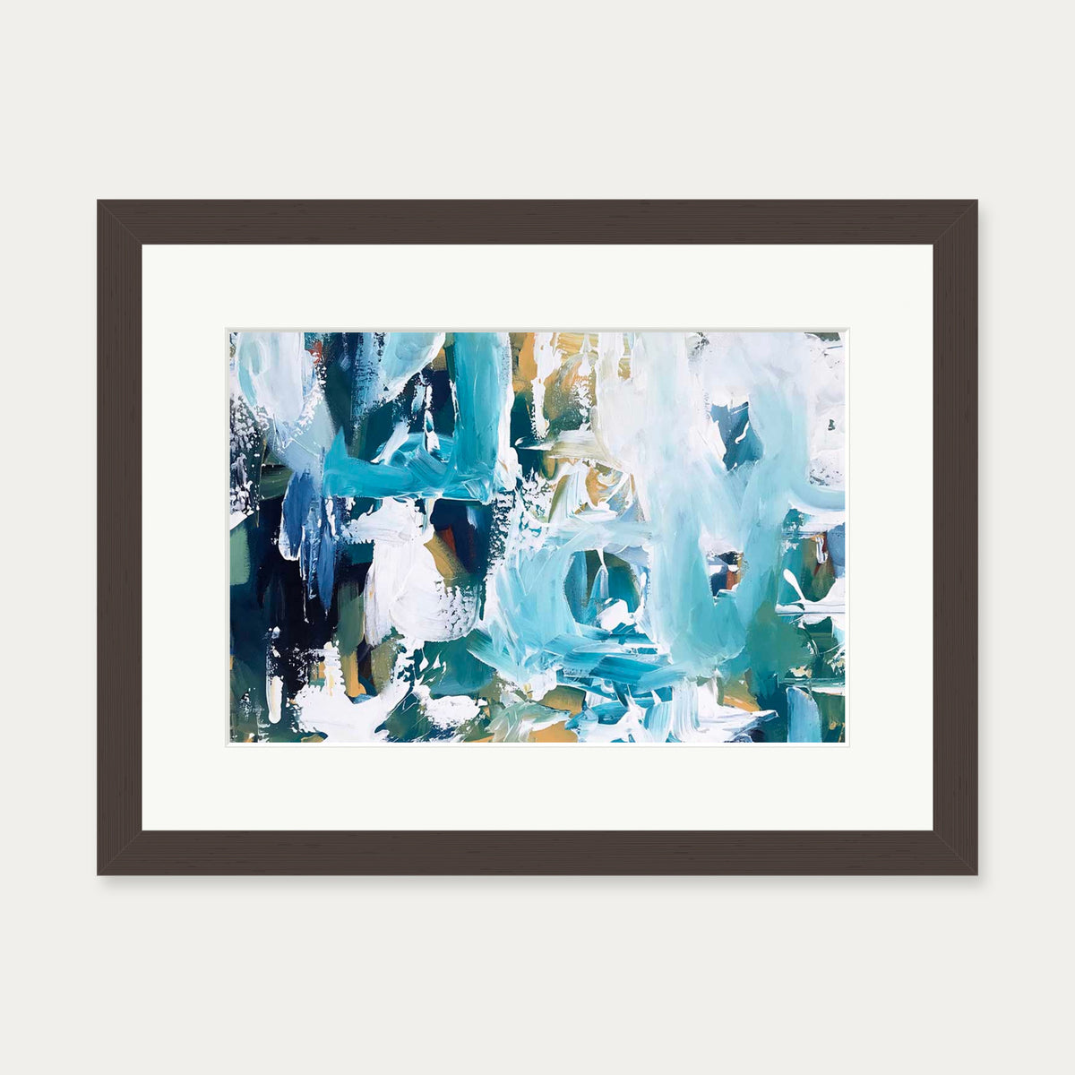 Abstract 105 Art Print — 30 x 40 cm — Brown Frame