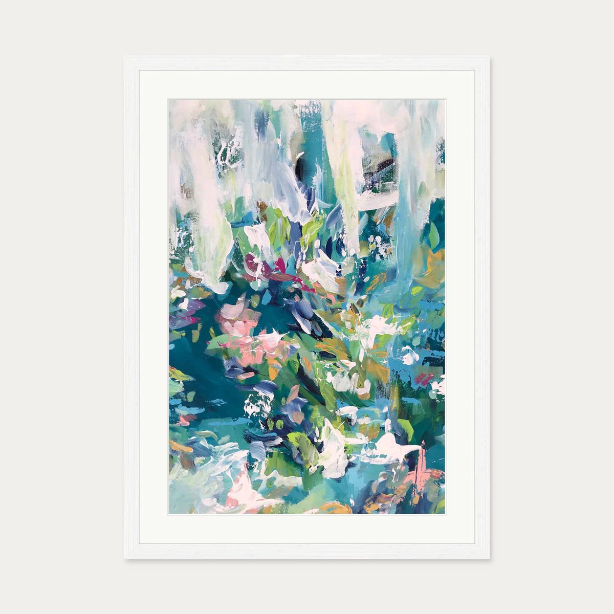 Abstract 106 Art Print — 50 x 70 cm — White Frame