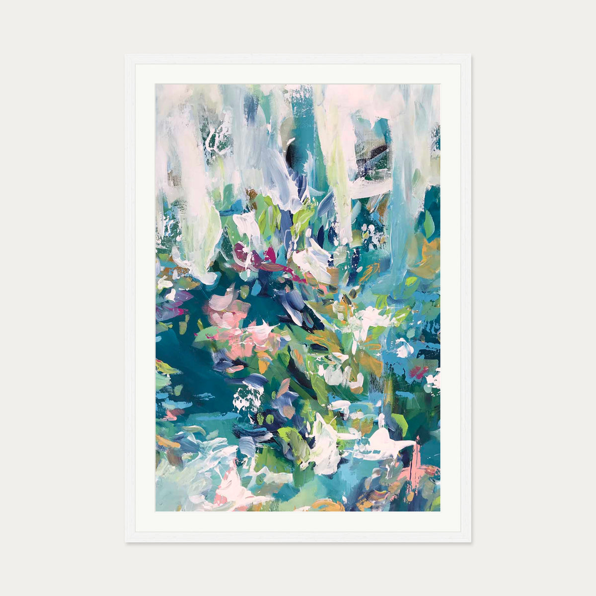 Abstract 106 Art Print — 70 x 100 cm — White Frame
