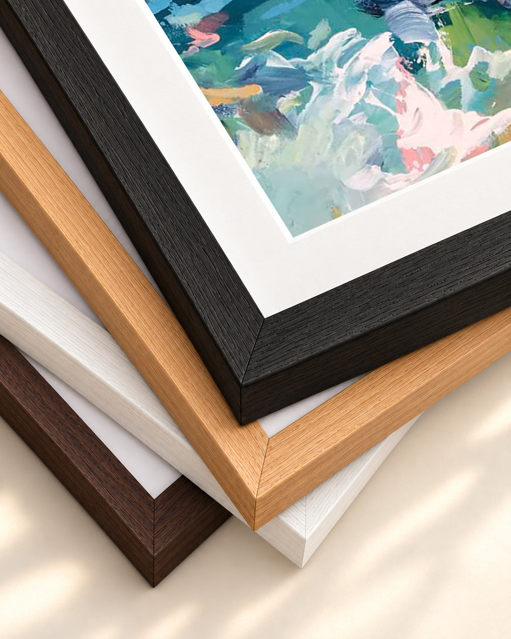 Abstract 106 Art Print — framed print corner with 5 cm mount and bevel