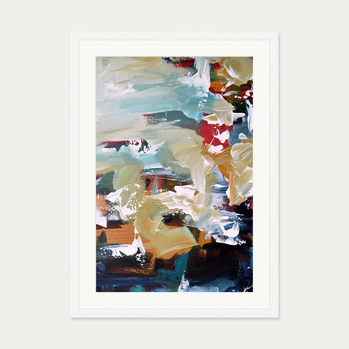 Abstract 107 Art Print — 50 x 70 cm — White Frame