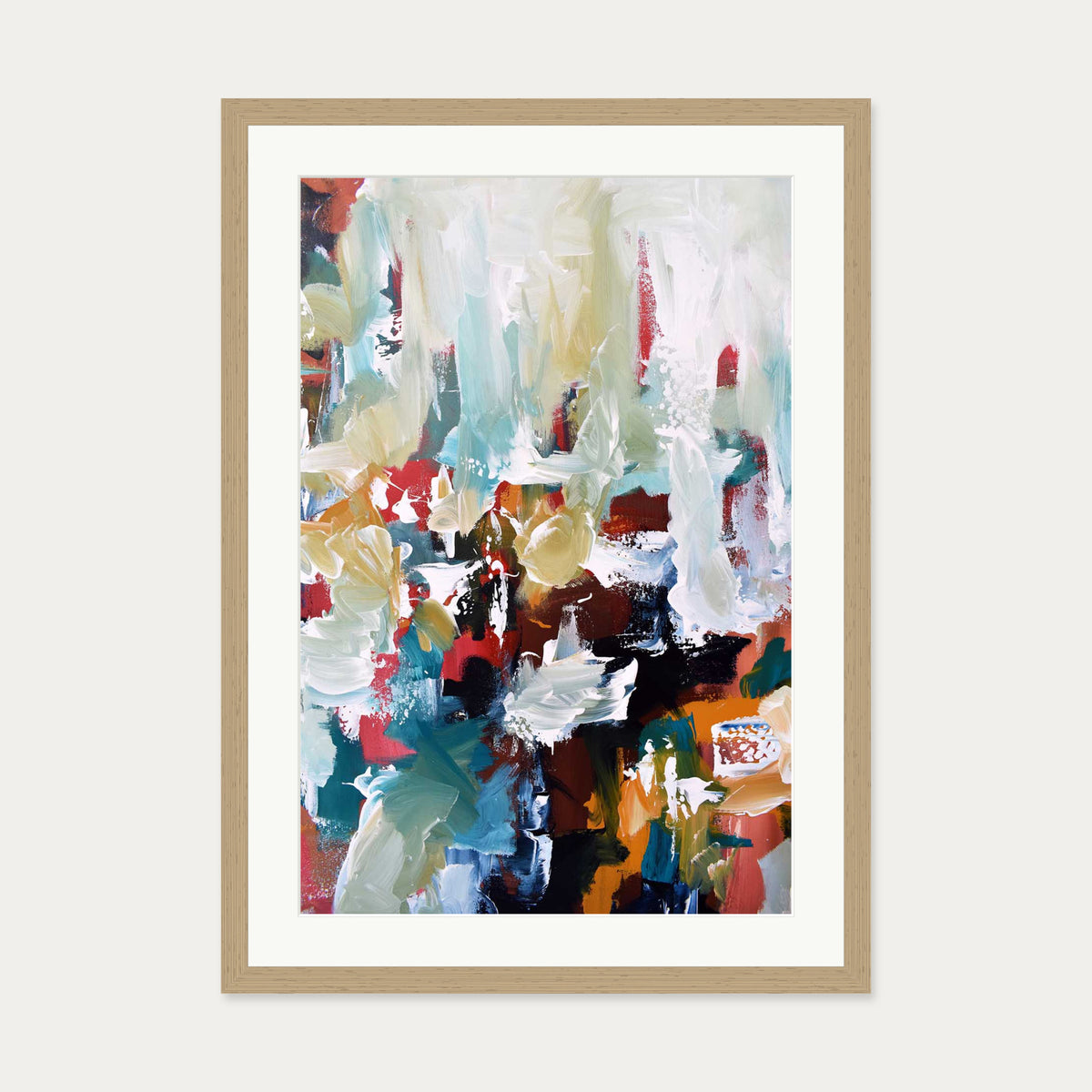 Abstract 108 Art Print — 50 x 70 cm — Oak Frame