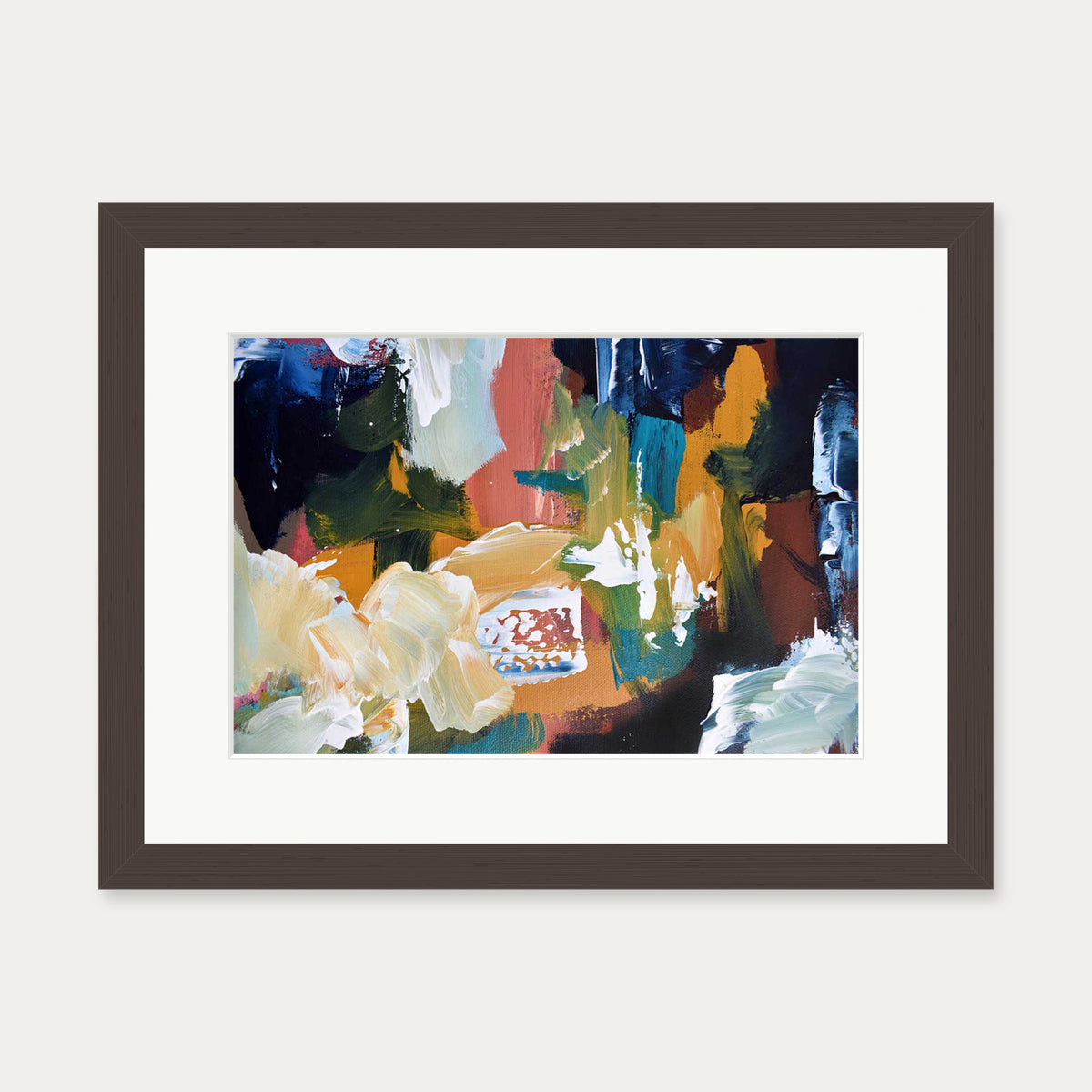 Abstract 109 Art Print — 30 x 40 cm — Brown Frame