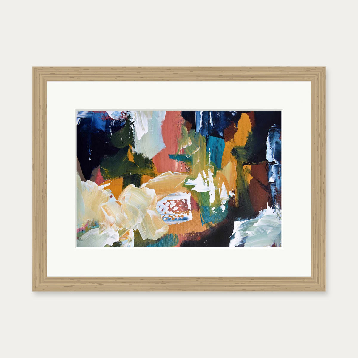 Abstract 109 Art Print — 30 x 40 cm — Oak Frame