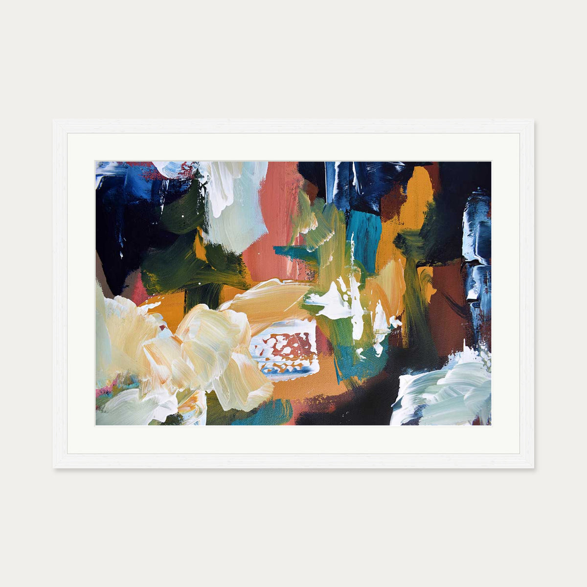 Abstract 109 Art Print — 50 x 70 cm — White Frame