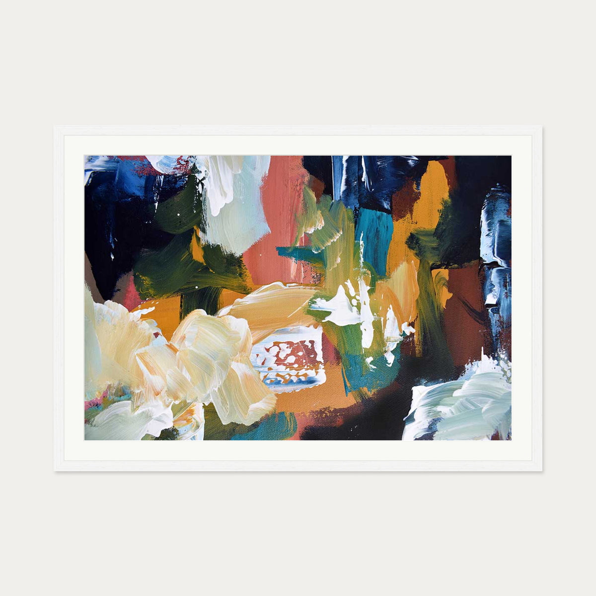 Abstract 109 Art Print — 70 x 100 cm — White Frame