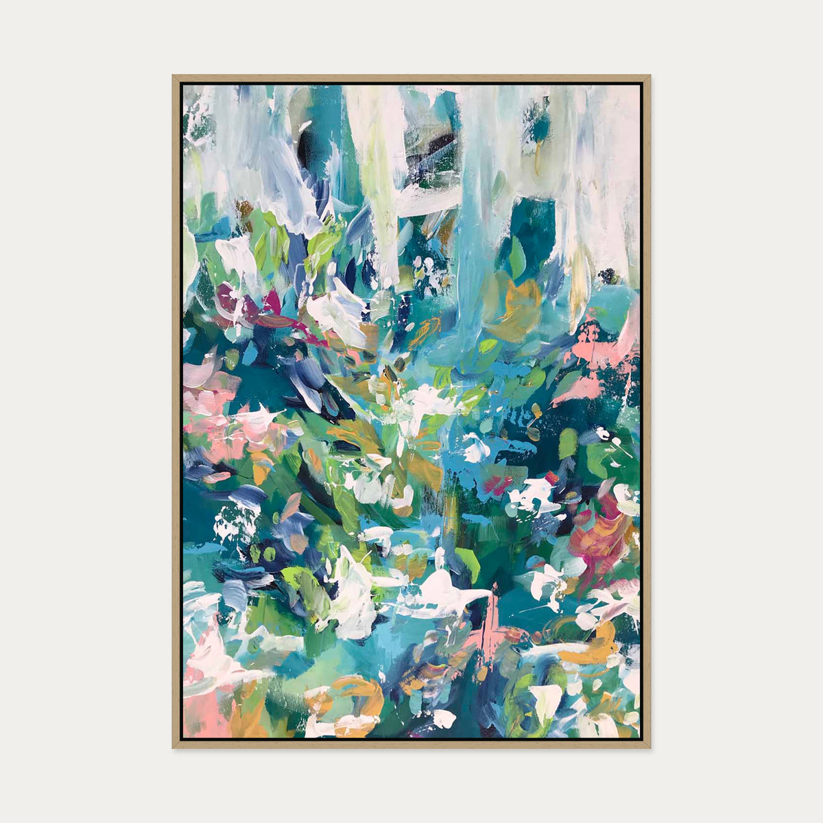 Abstract 110 Canvas Art — 70 x 100 cm — Oak Frame