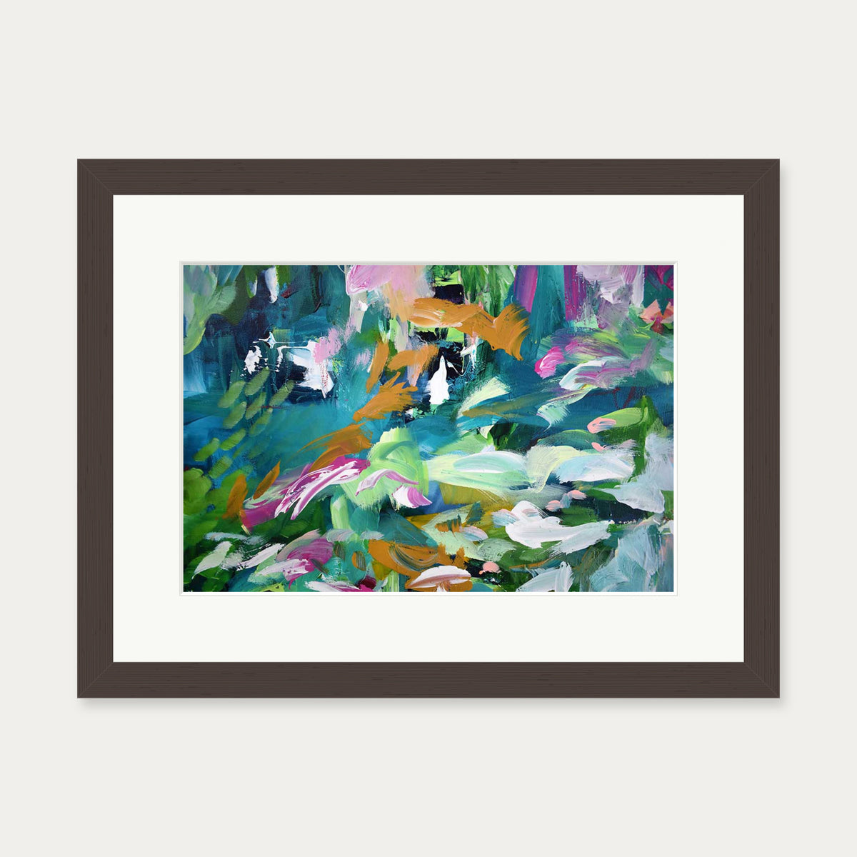 Abstract 142 Art Print — 30 x 40 cm — Brown Frame