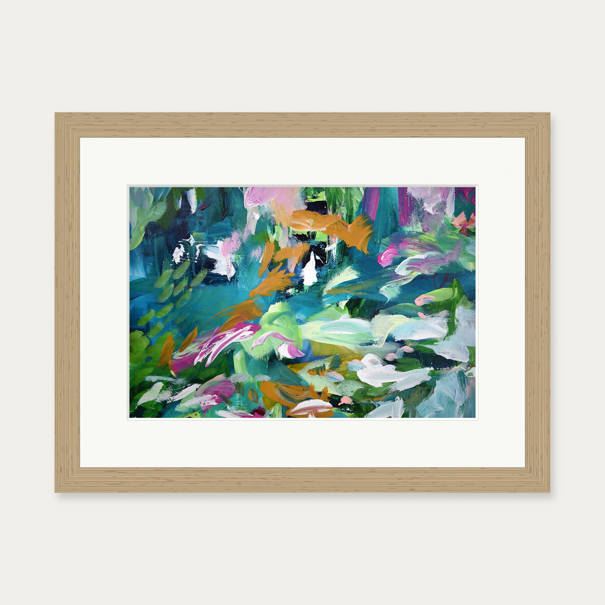 Abstract 142 Art Print — 30 x 40 cm — Oak Frame