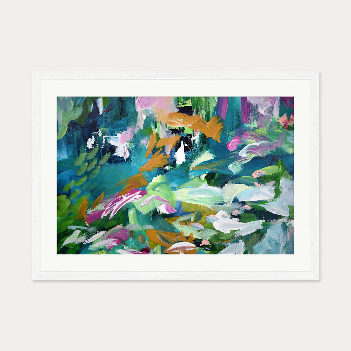 Abstract 142 Art Print — 50 x 70 cm — White Frame