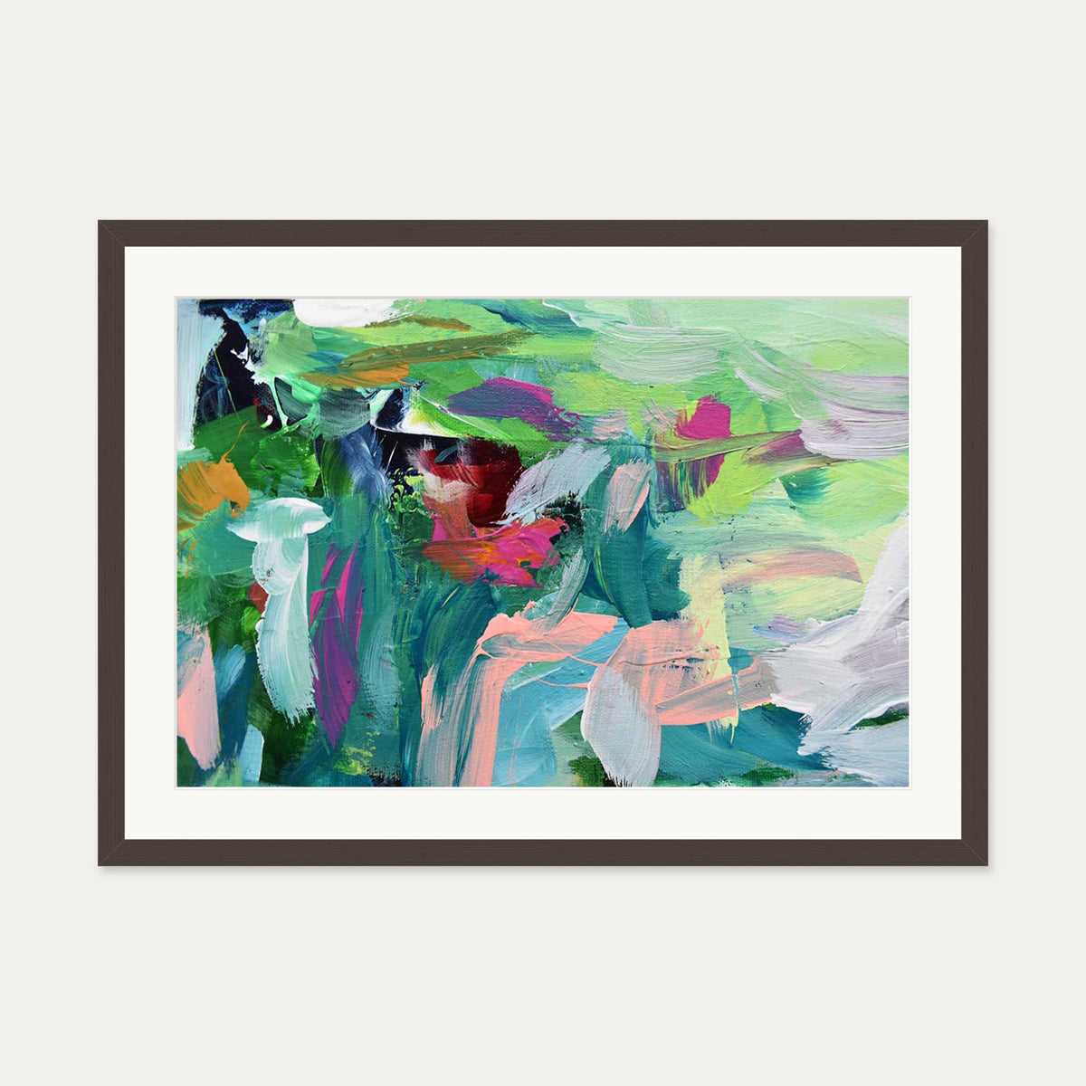 Abstract 143 Art Print — 50 x 70 cm — Brown Frame