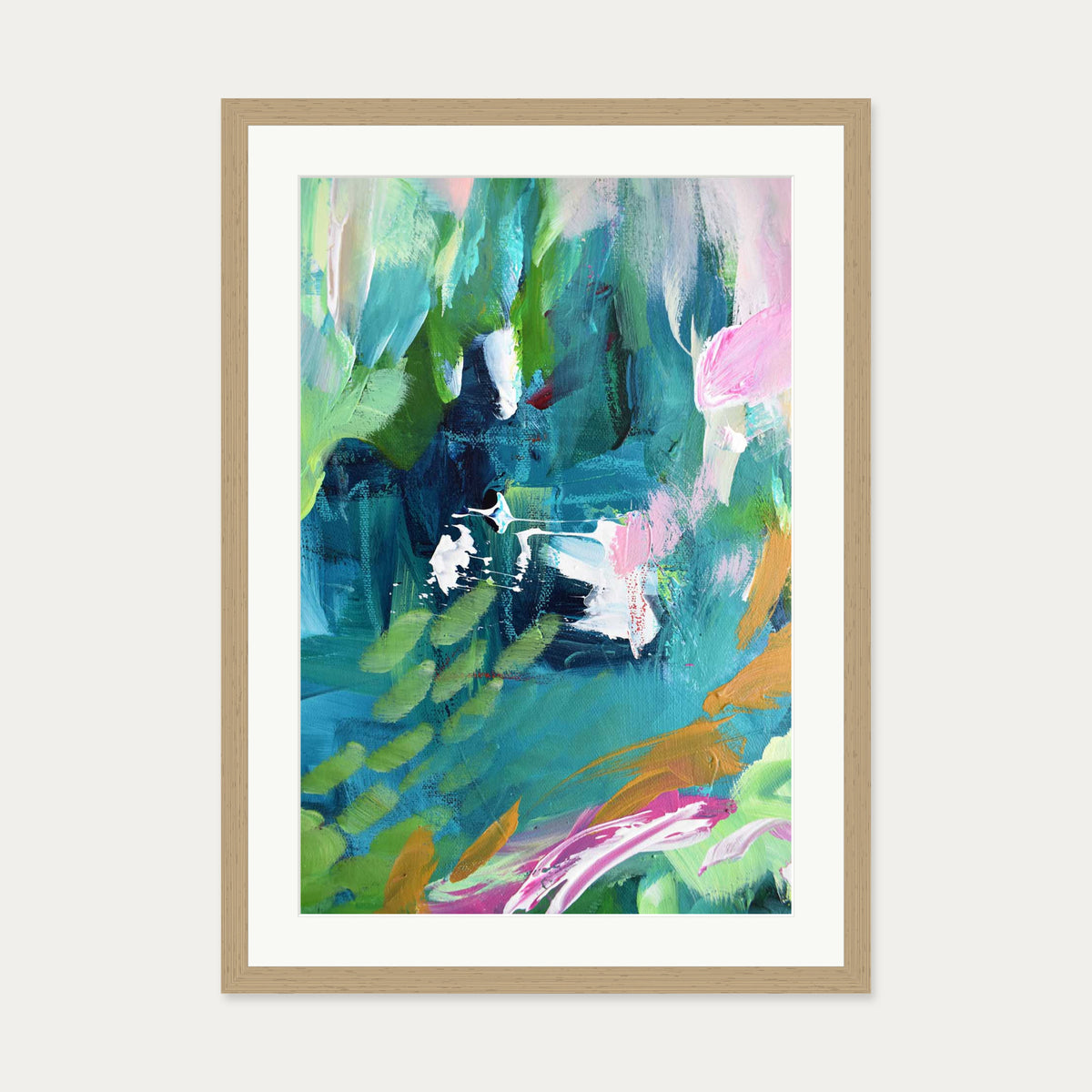 Abstract 144 Art Print — 50 x 70 cm — Oak Frame