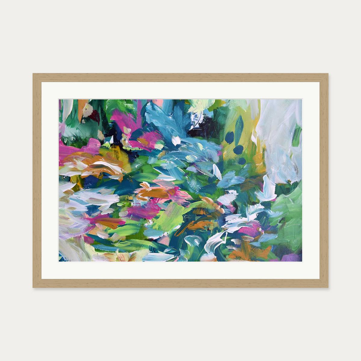 Abstract 145 Art Print — 50 x 70 cm — Oak Frame