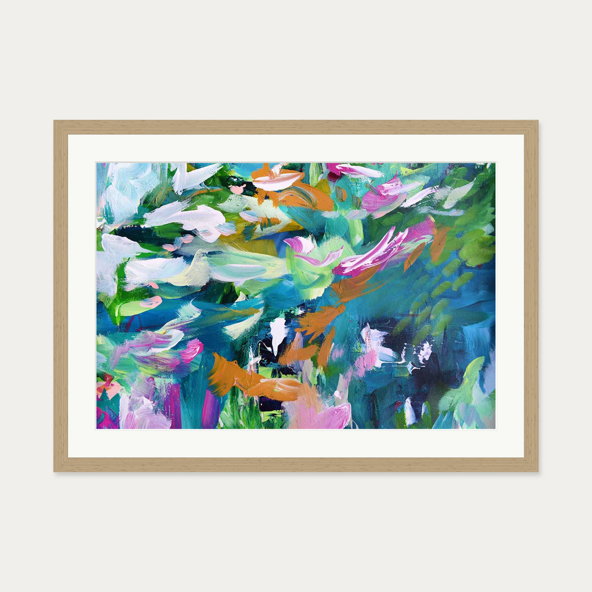 Abstract 147 Art Print — 50 x 70 cm — Oak Frame