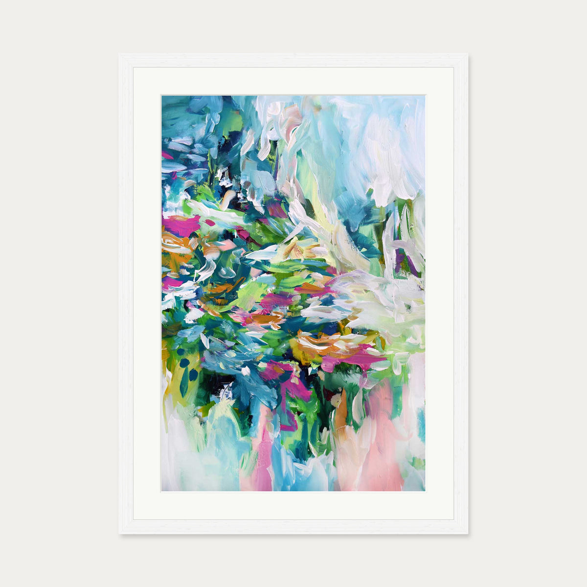 Abstract 150 Art Print — 50 x 70 cm — White Frame