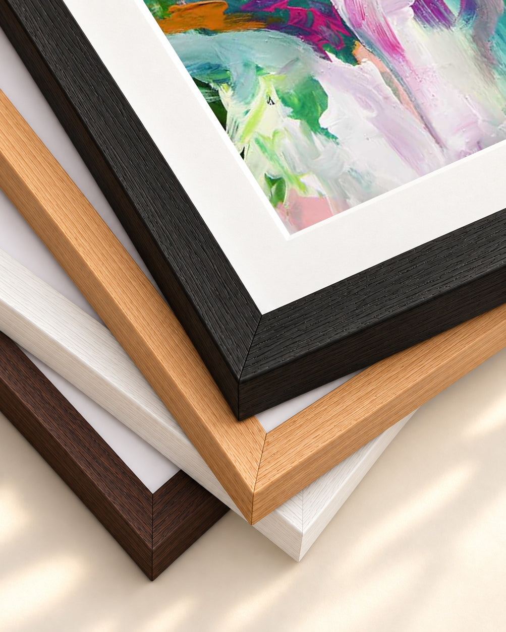 Abstract 151 Art Print — framed print corner with 5 cm mount and bevel