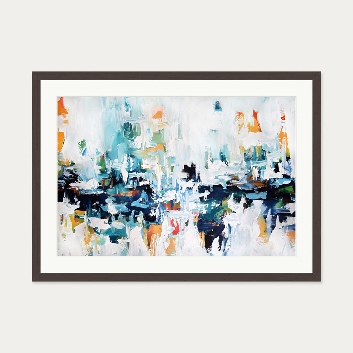 Abstract 153 Art Print — 50 x 70 cm — Brown Frame