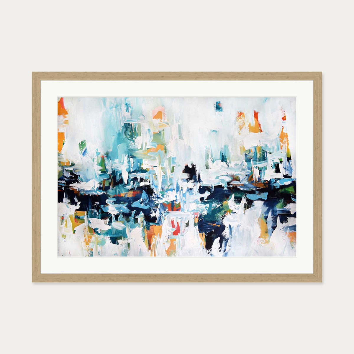 Abstract 153 Art Print — 50 x 70 cm — Oak Frame