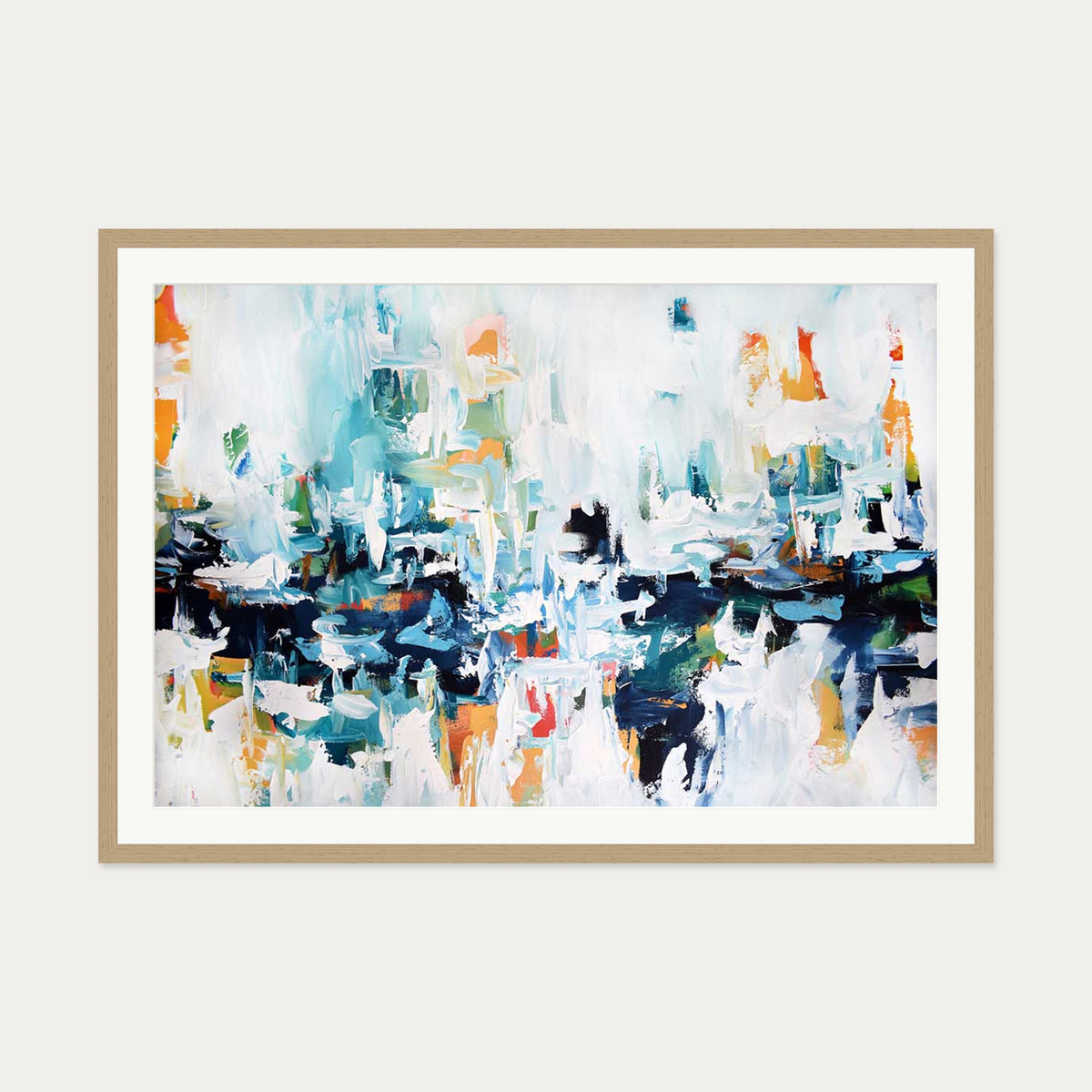 Abstract 153 Art Print — 70 x 100 cm — Oak Frame