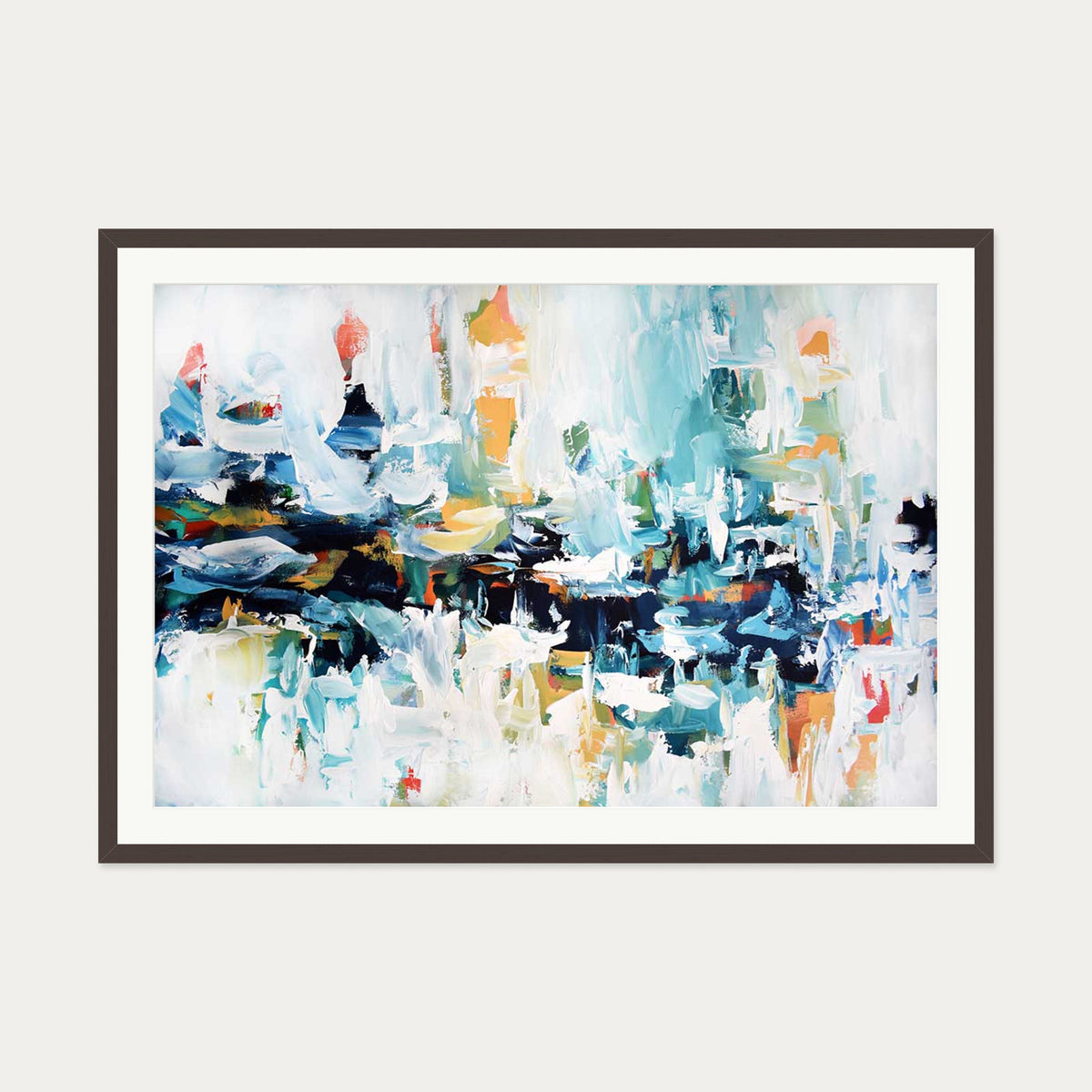 Abstract 154 Art Print — 70 x 100 cm — Brown Frame