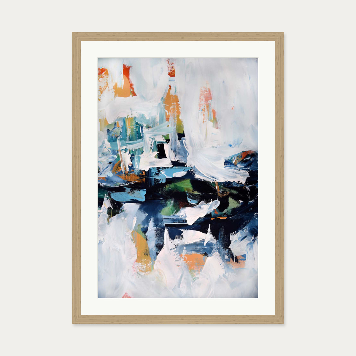 Abstract 155 Art Print — 50 x 70 cm — Oak Frame
