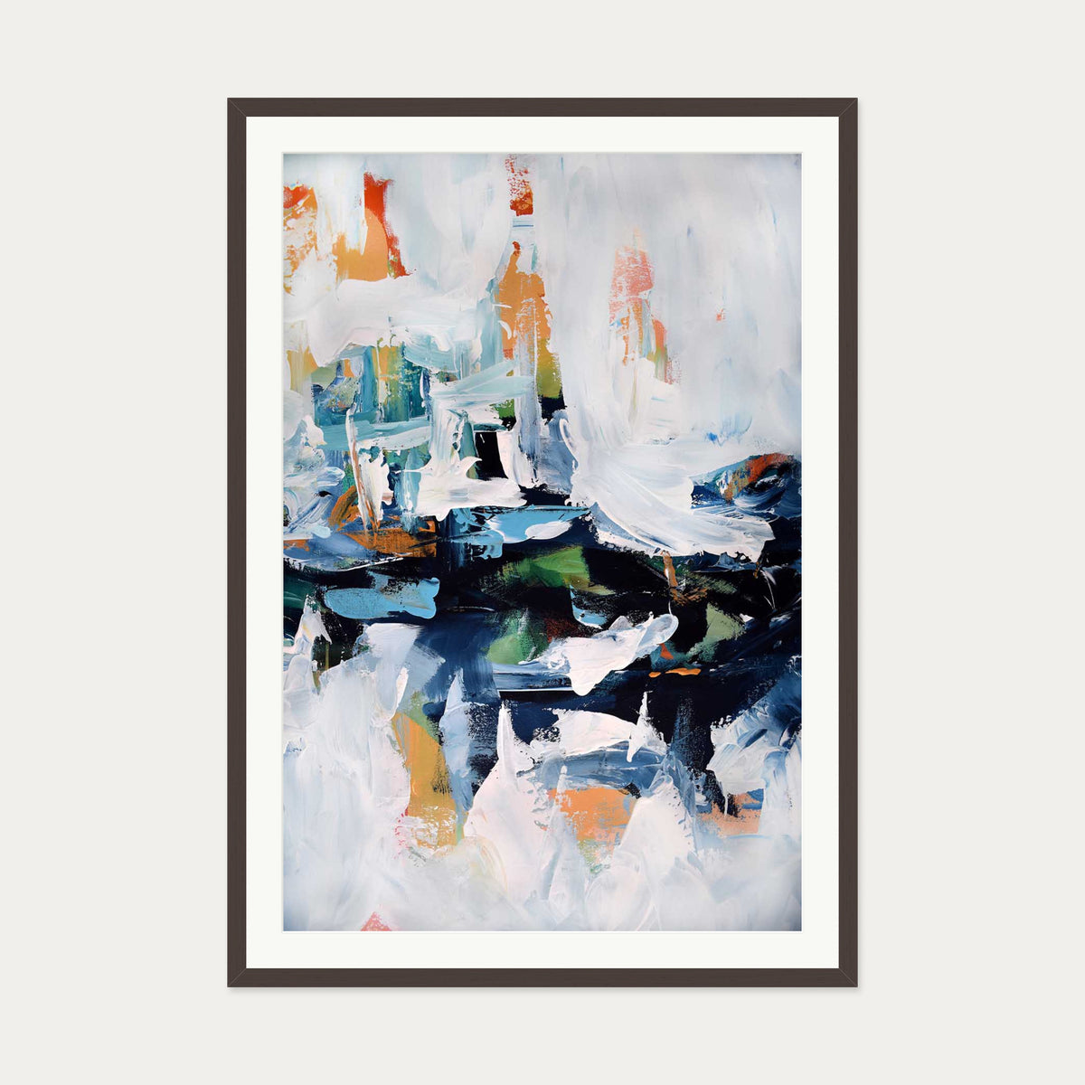 Abstract 155 Art Print — 70 x 100 cm — Brown Frame