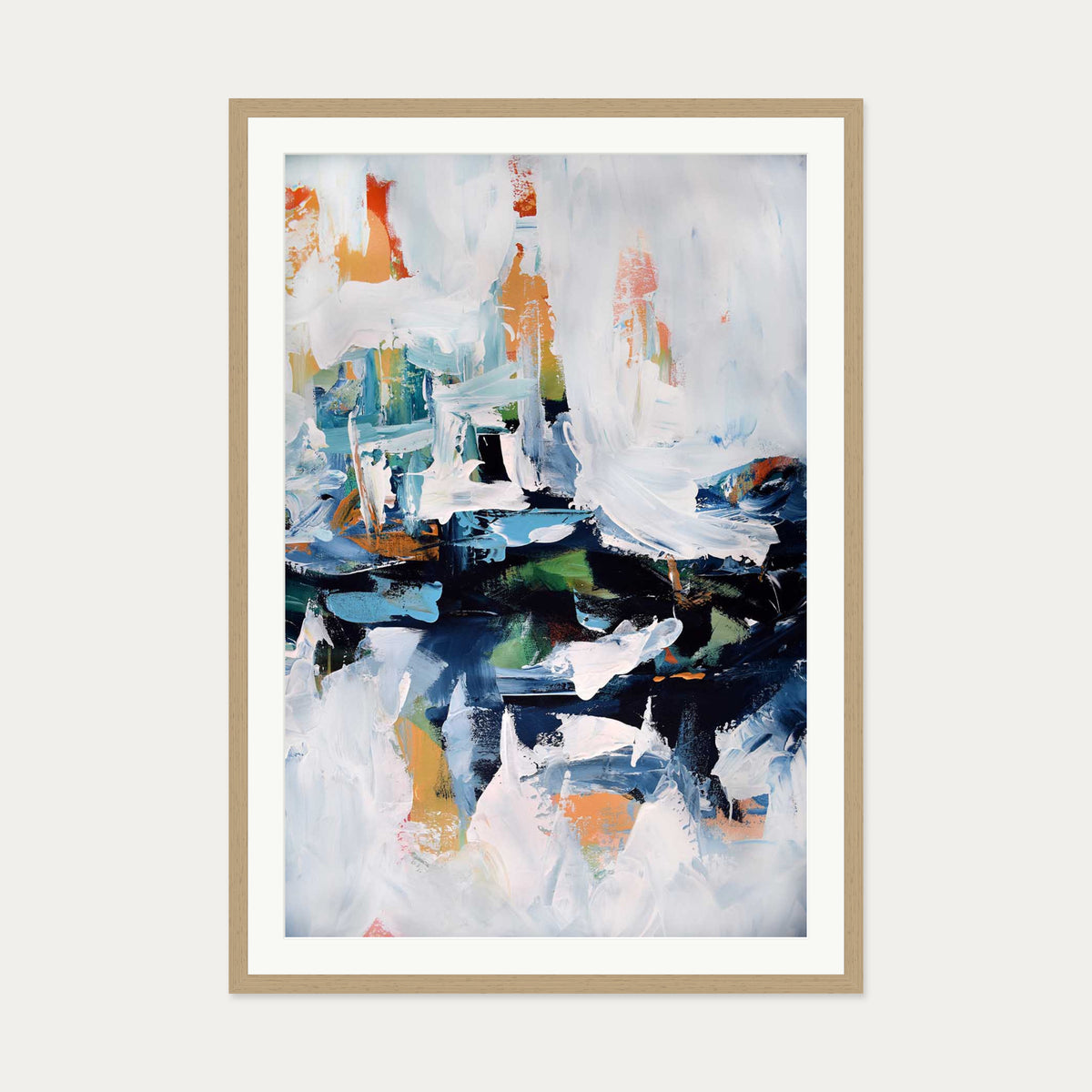 Abstract 155 Art Print — 70 x 100 cm — Oak Frame