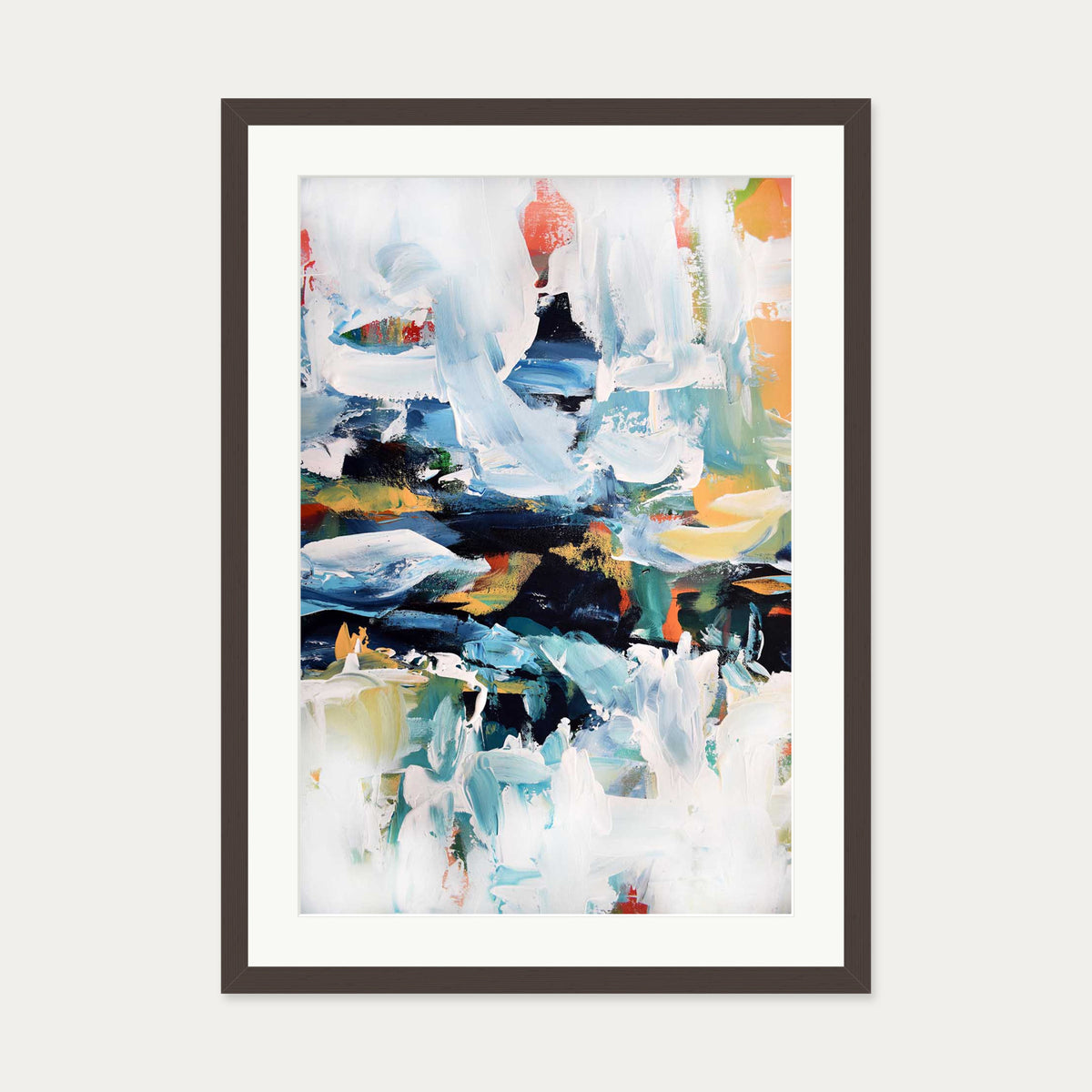 Abstract 160 Art Print — 50 x 70 cm — Brown Frame