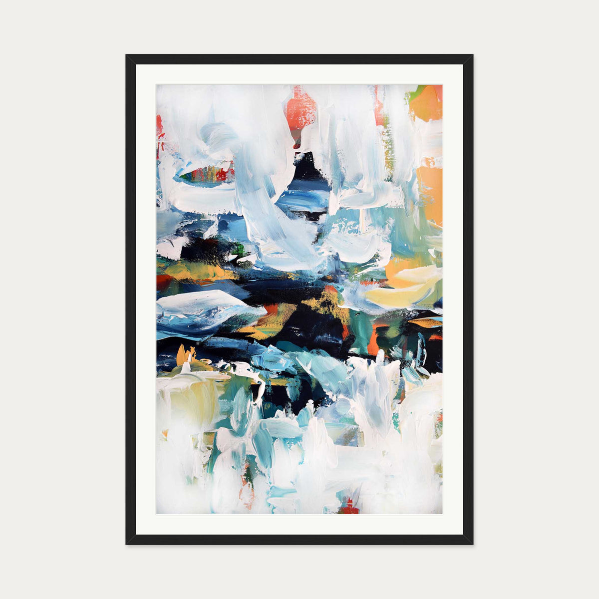 Abstract 160 Art Print — 70 x 100 cm — Black Frame