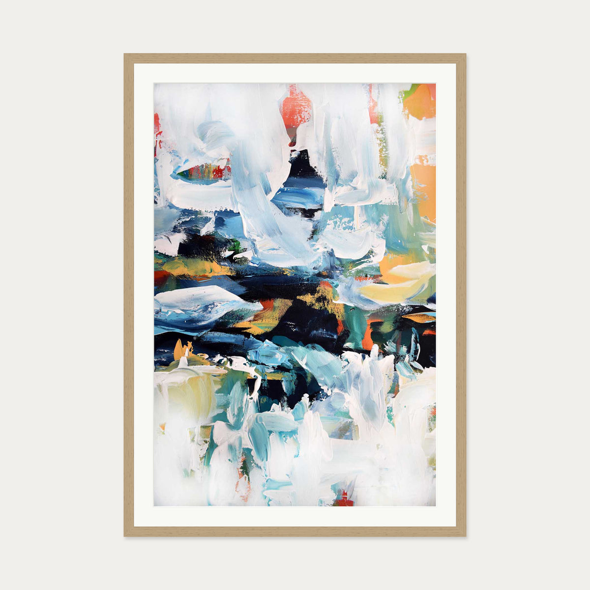 Abstract 160 Art Print — 70 x 100 cm — Oak Frame