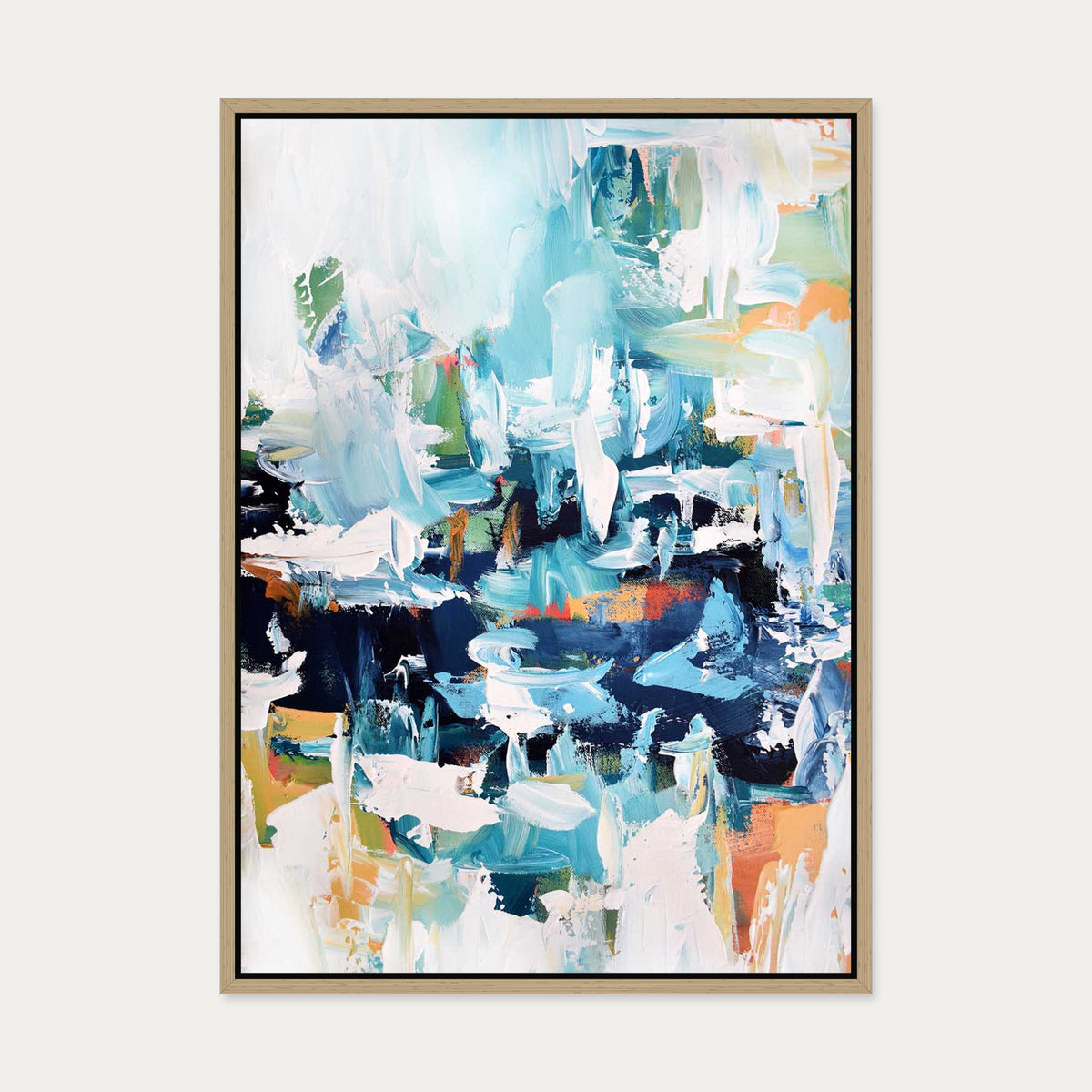 Abstract 161 Canvas Art — 50 x 70 cm — Oak Frame