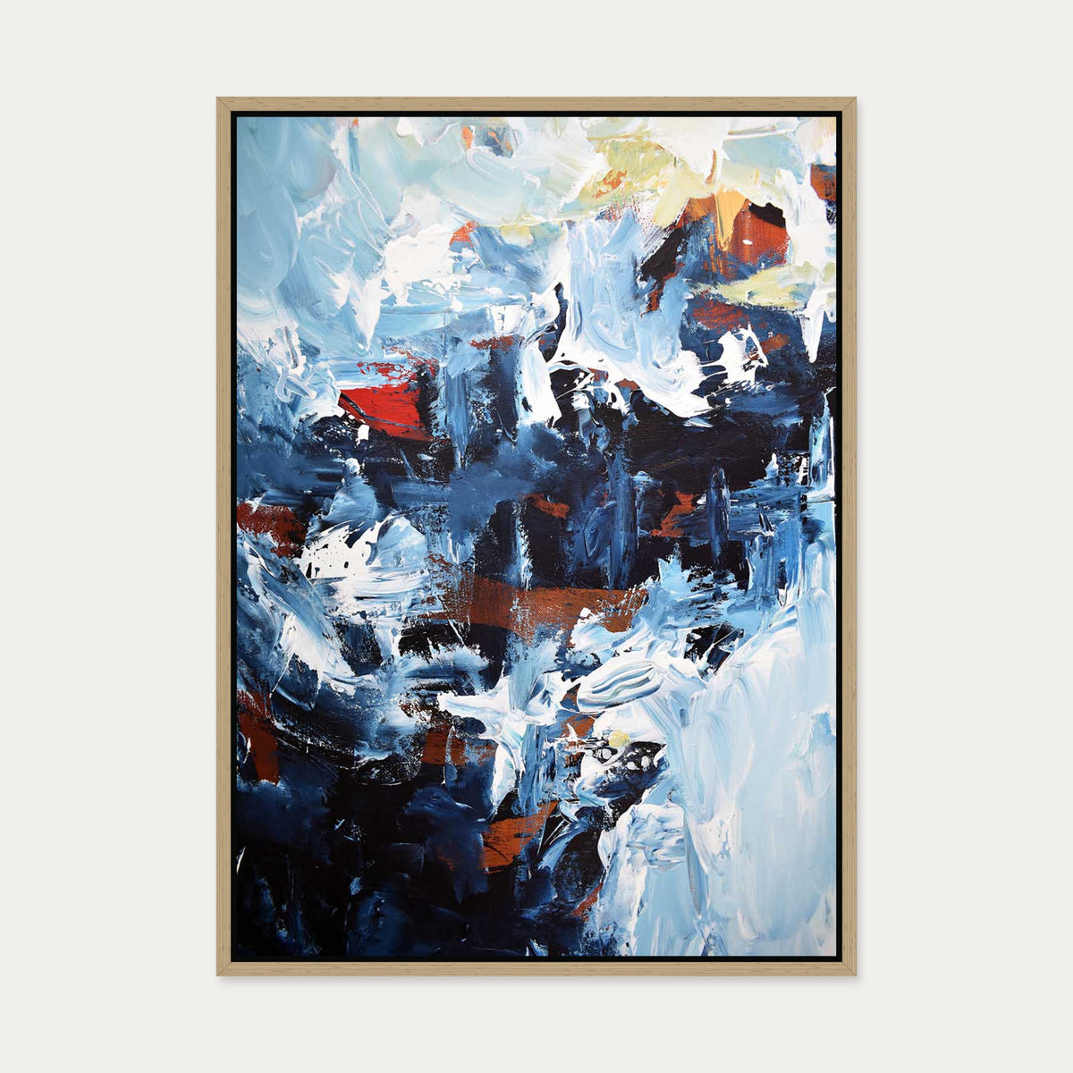 Abstract 162 Canvas Art — 50 x 70 cm — Oak Frame