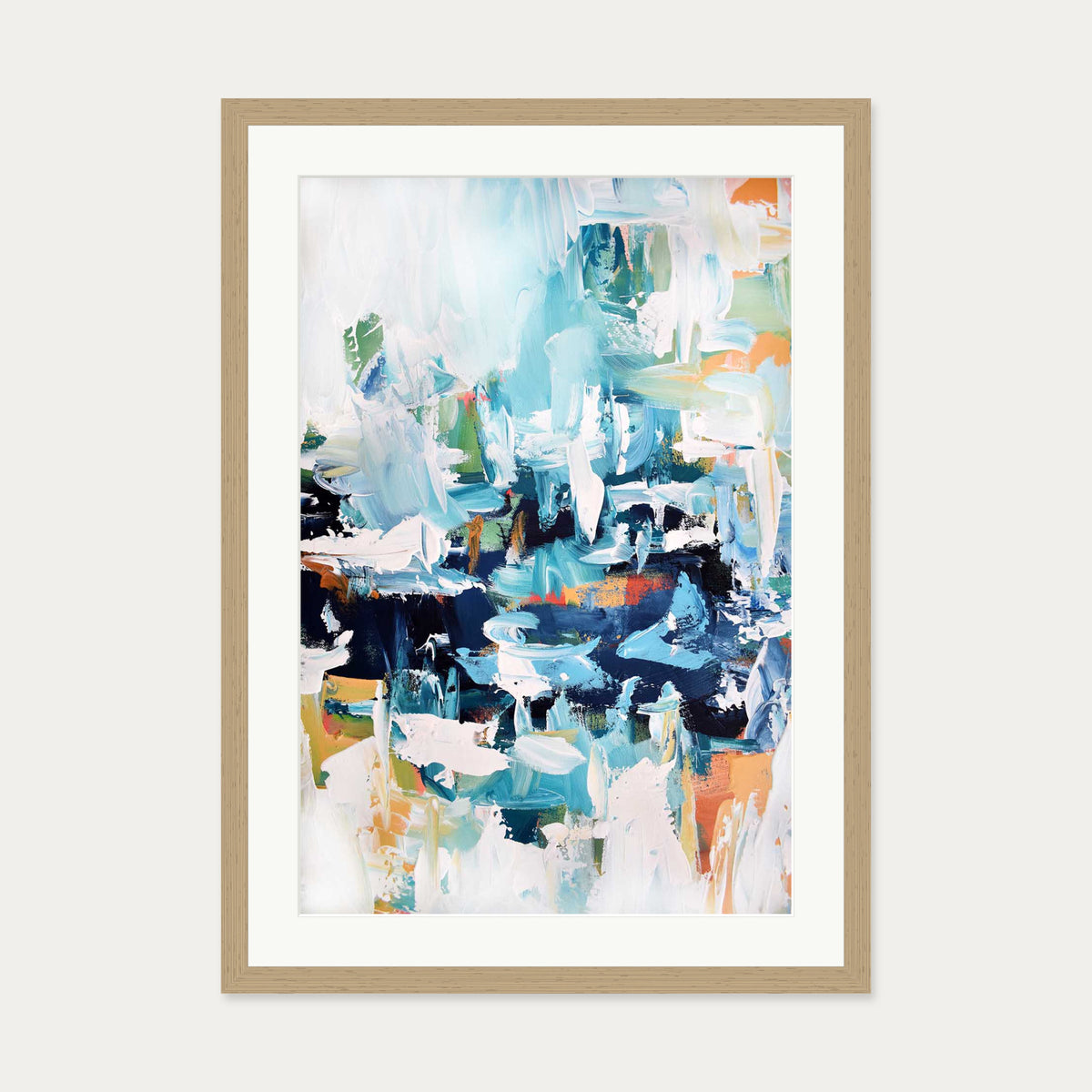 Abstract 161 Art Print — 50 x 70 cm — Oak Frame