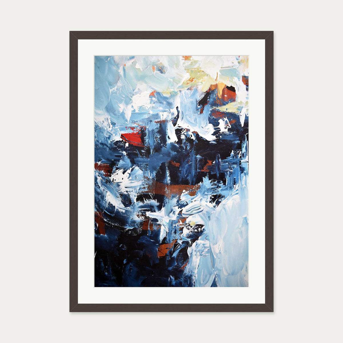 Abstract 162 Art Print — 50 x 70 cm — Brown Frame